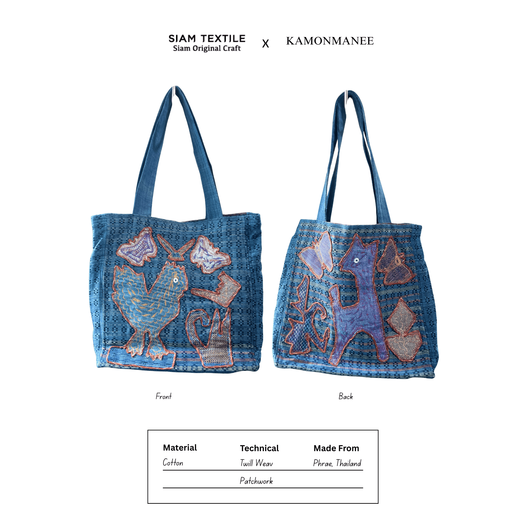 Phrae Patchwork Shopper Bag - KAMONMANEE