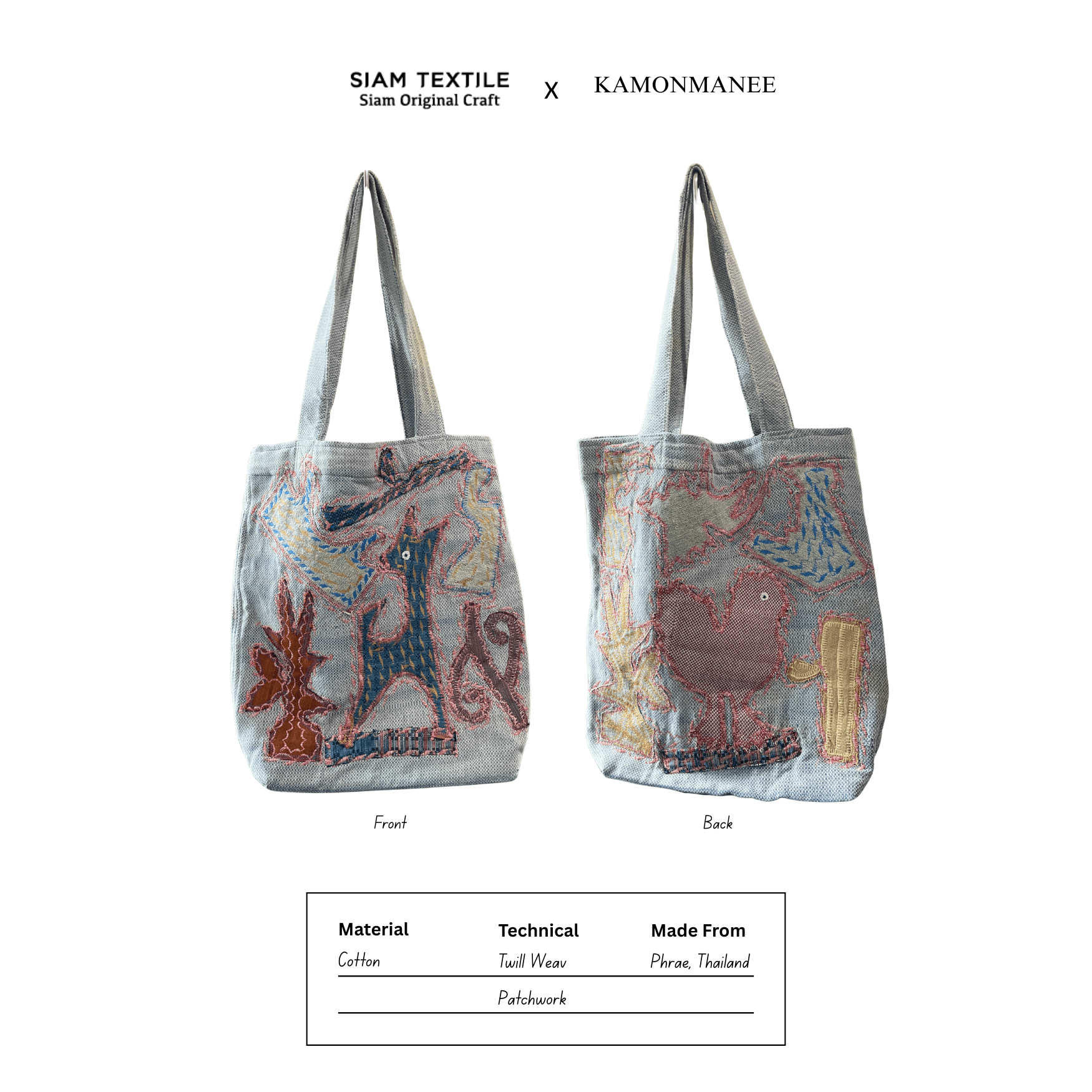 Phrae Patchwork Shopper Bag - KAMONMANEE