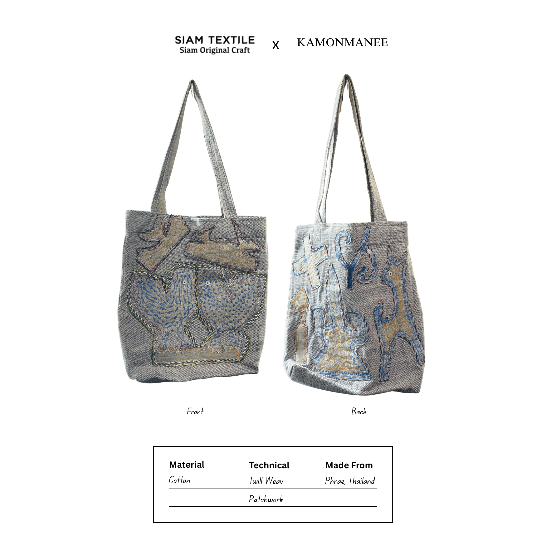 Phrae Patchwork Shopper Bag - KAMONMANEE