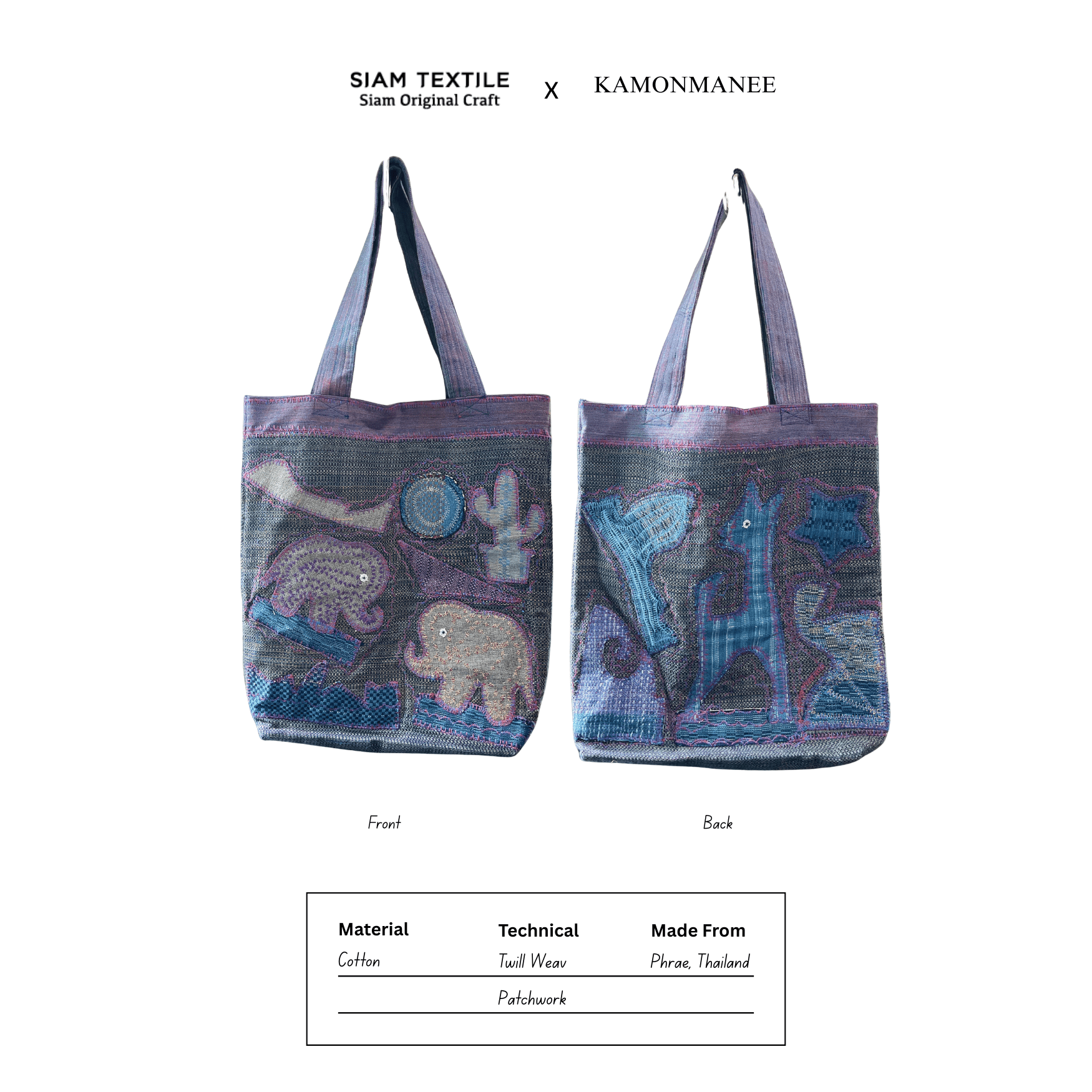 Phrae Patchwork Shopper Bag - KAMONMANEE