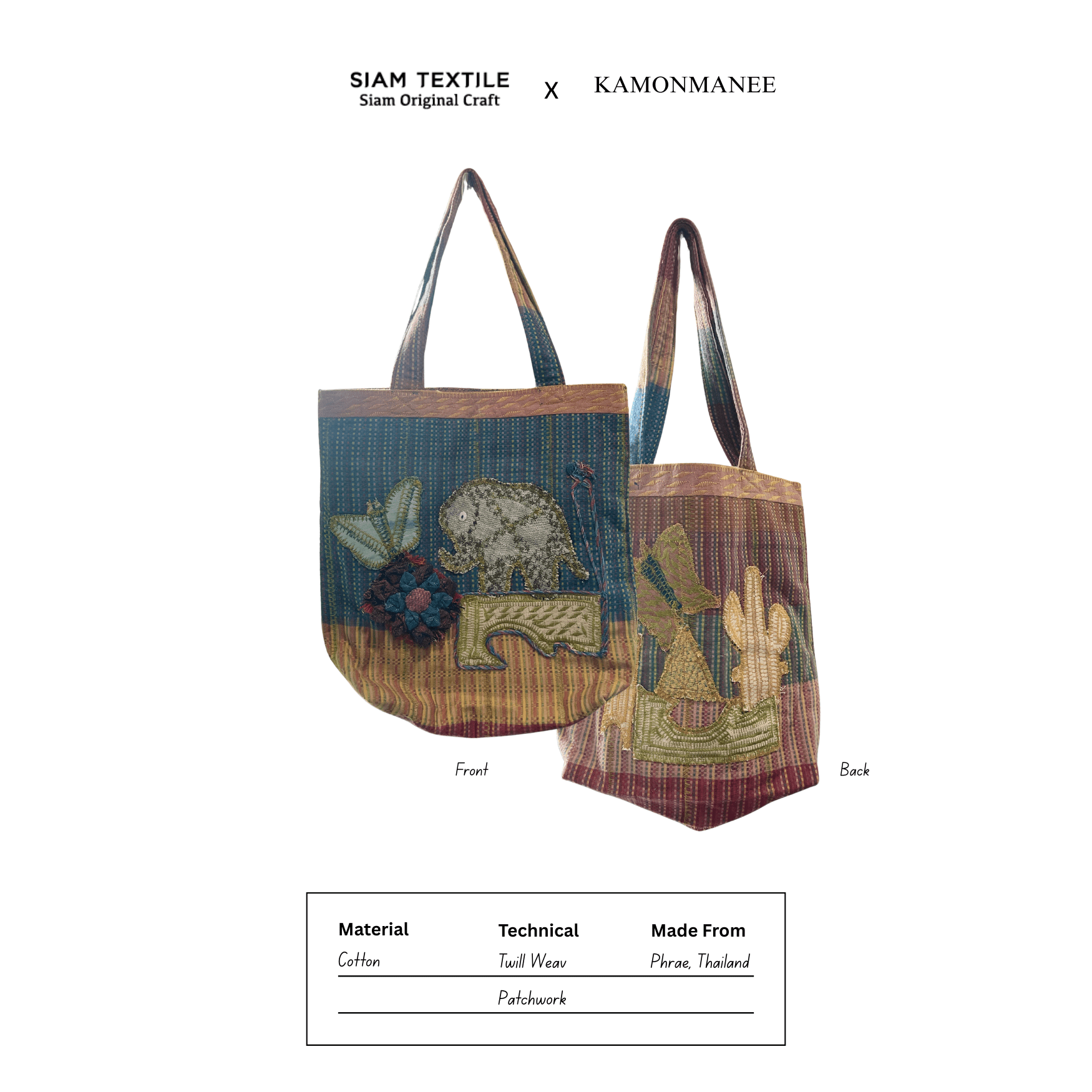 Phrae Patchwork Shopper Bag - KAMONMANEE