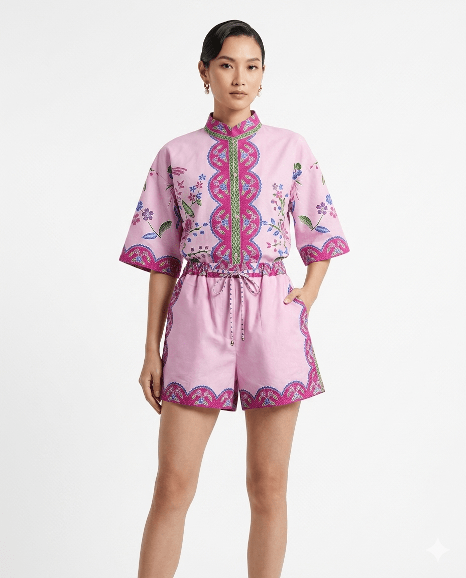 Pink Mandarin Collar - KAMONMANEE