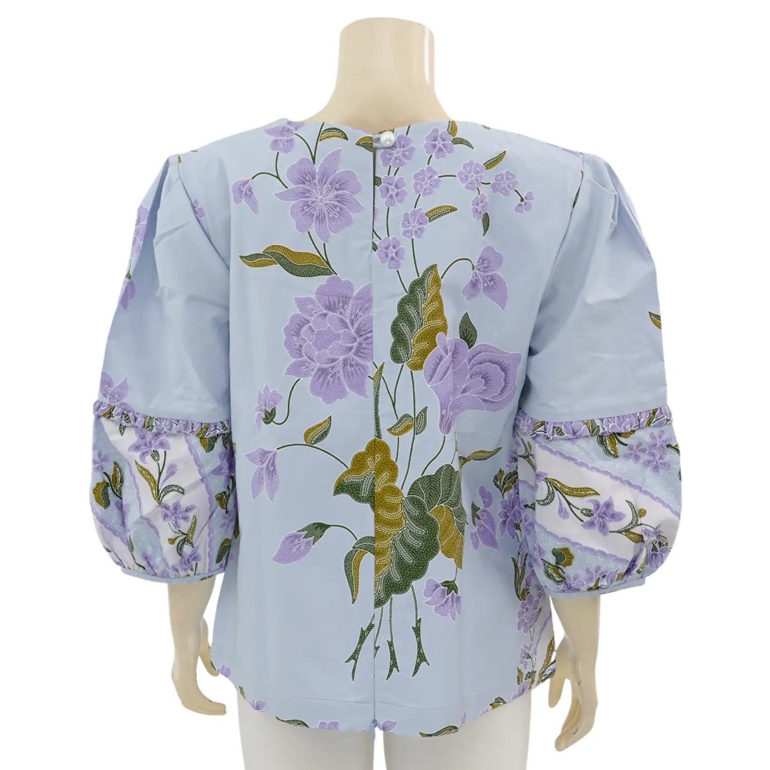 Pleated Round Batik Blouse - SOUTH FABRIC