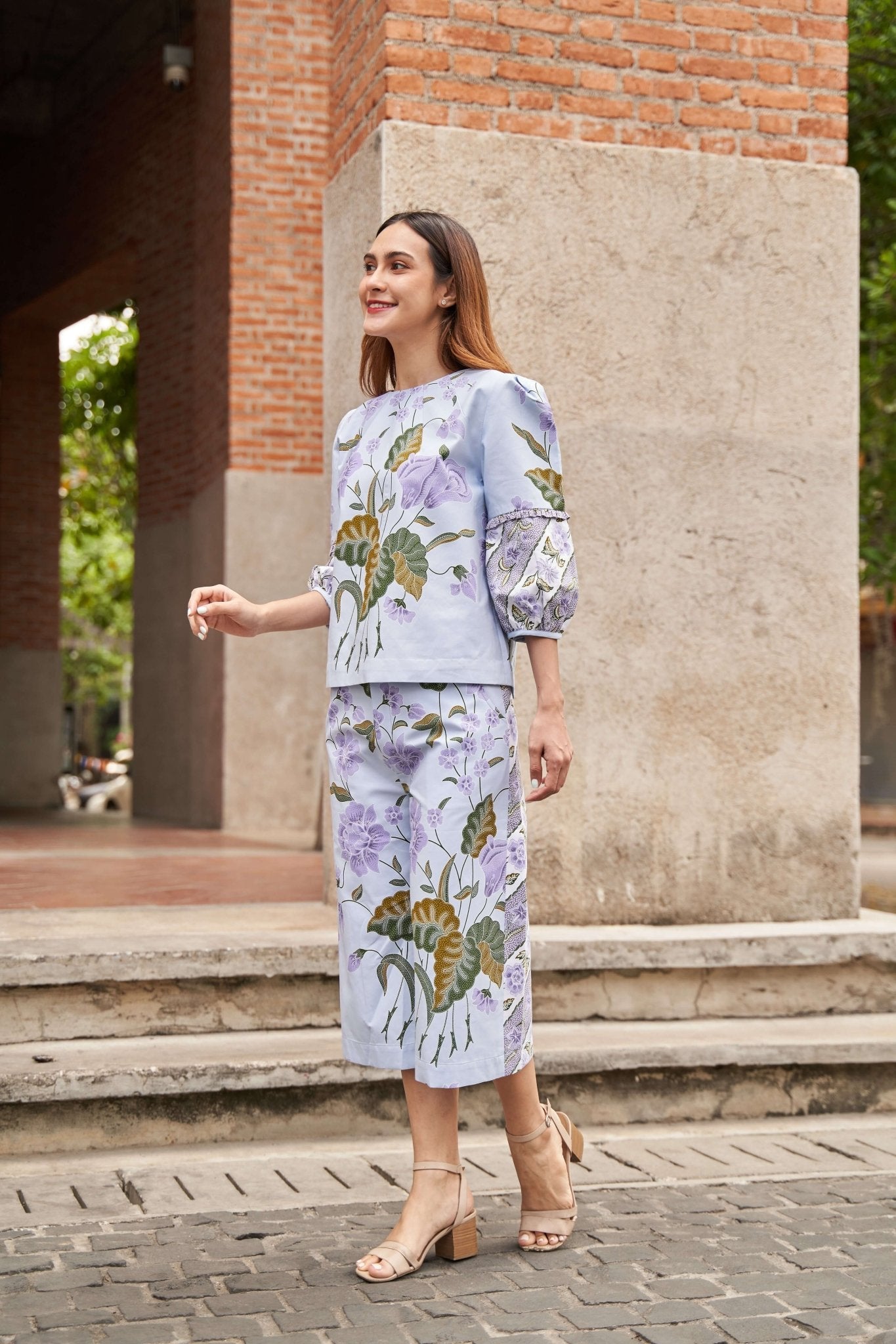 Pleated Round Batik Blouse & Batik Culottes - SOUTH FABRIC