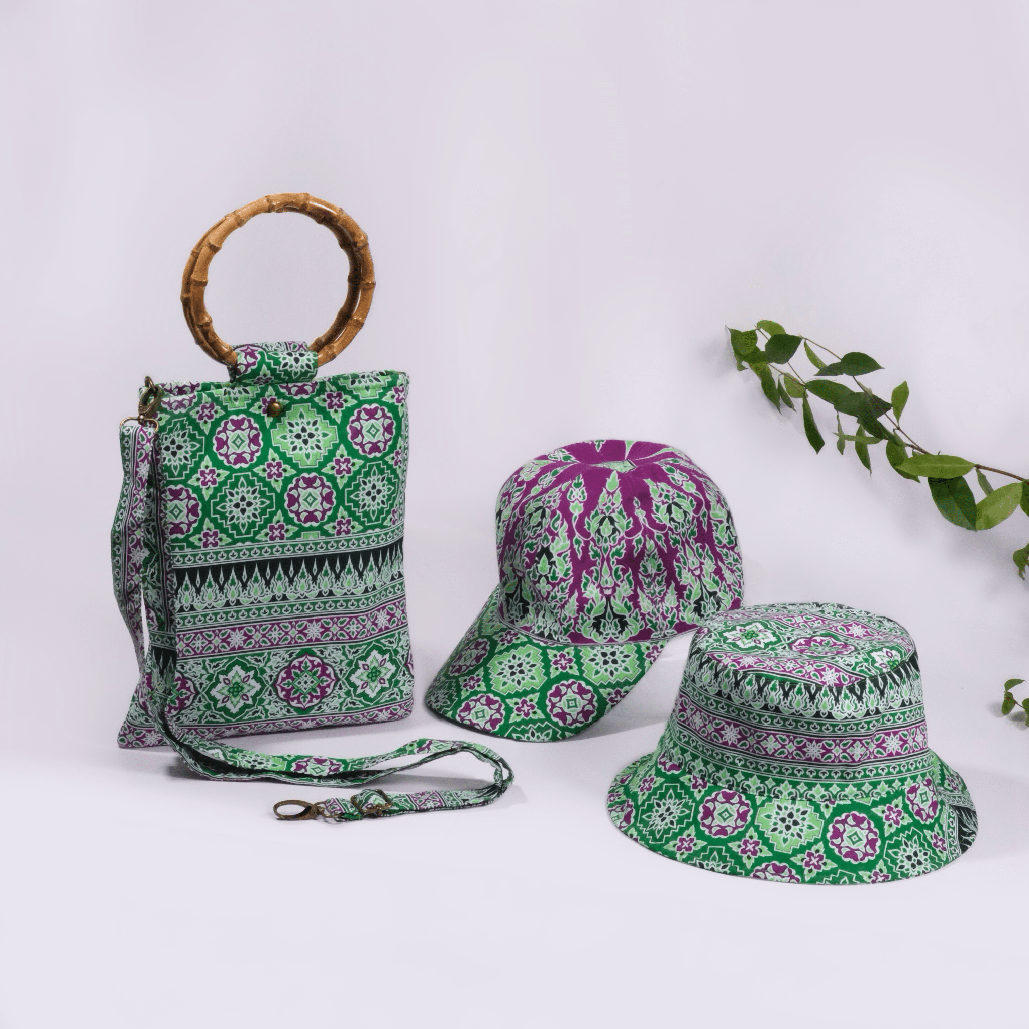 Prajamyam Bamboo Handle Handbag - KAMONMANEE