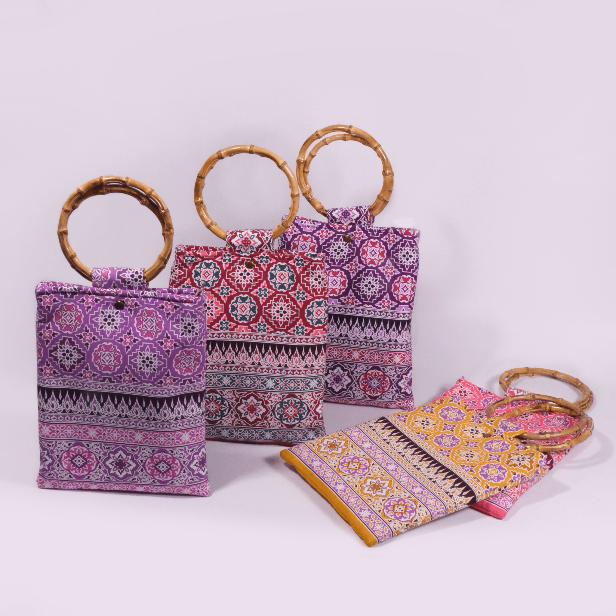 Prajamyam Bamboo Handle Handbag - KAMONMANEE