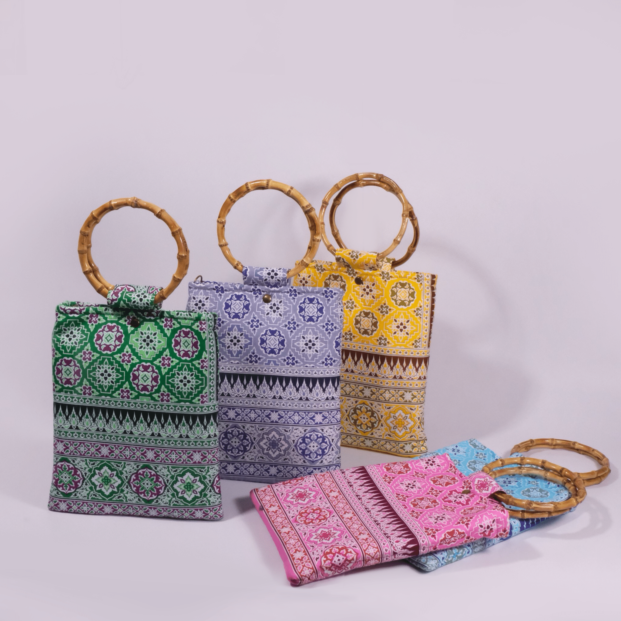 Prajamyam Bamboo Handle Handbag - KAMONMANEE