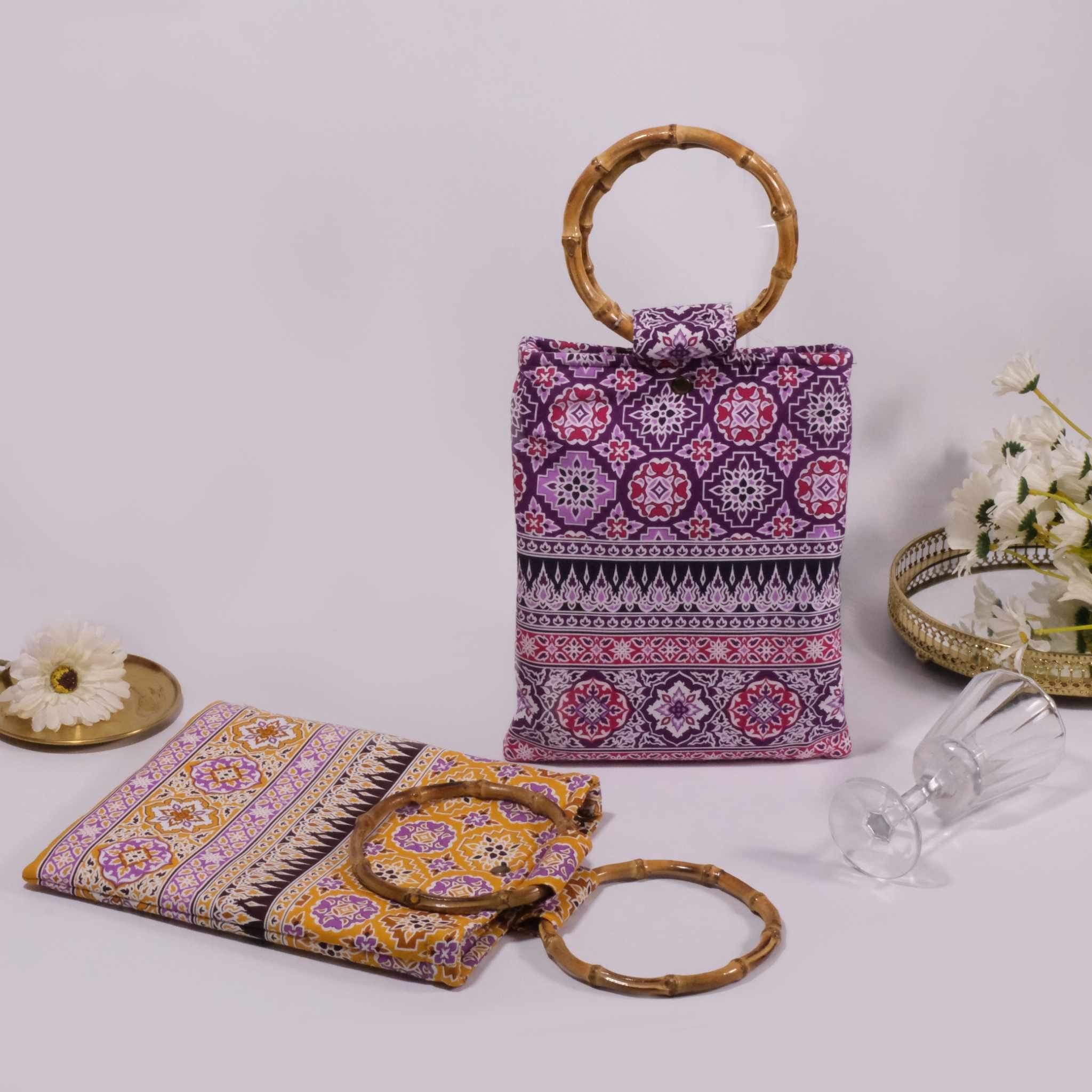 Prajamyam Bamboo Handle Handbag - KAMONMANEE