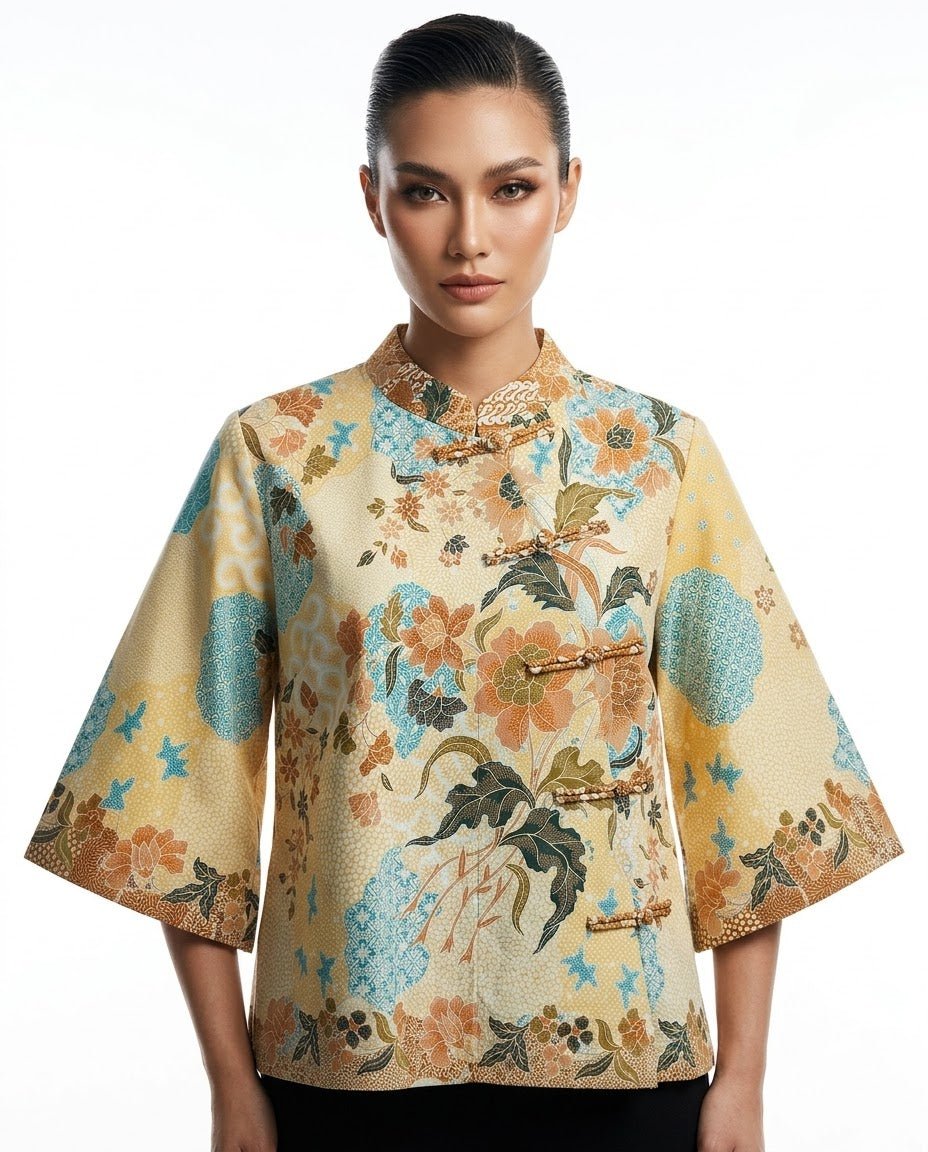 Queen Mandarin Batik Blouse - SOUTH FABRIC