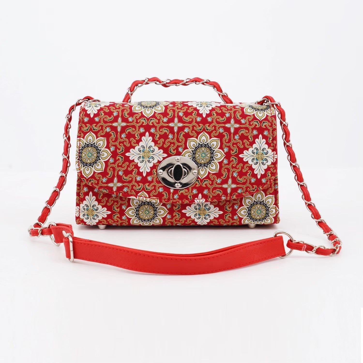 Red Ancient Batik Crossbody Bag - KAMONMANEE