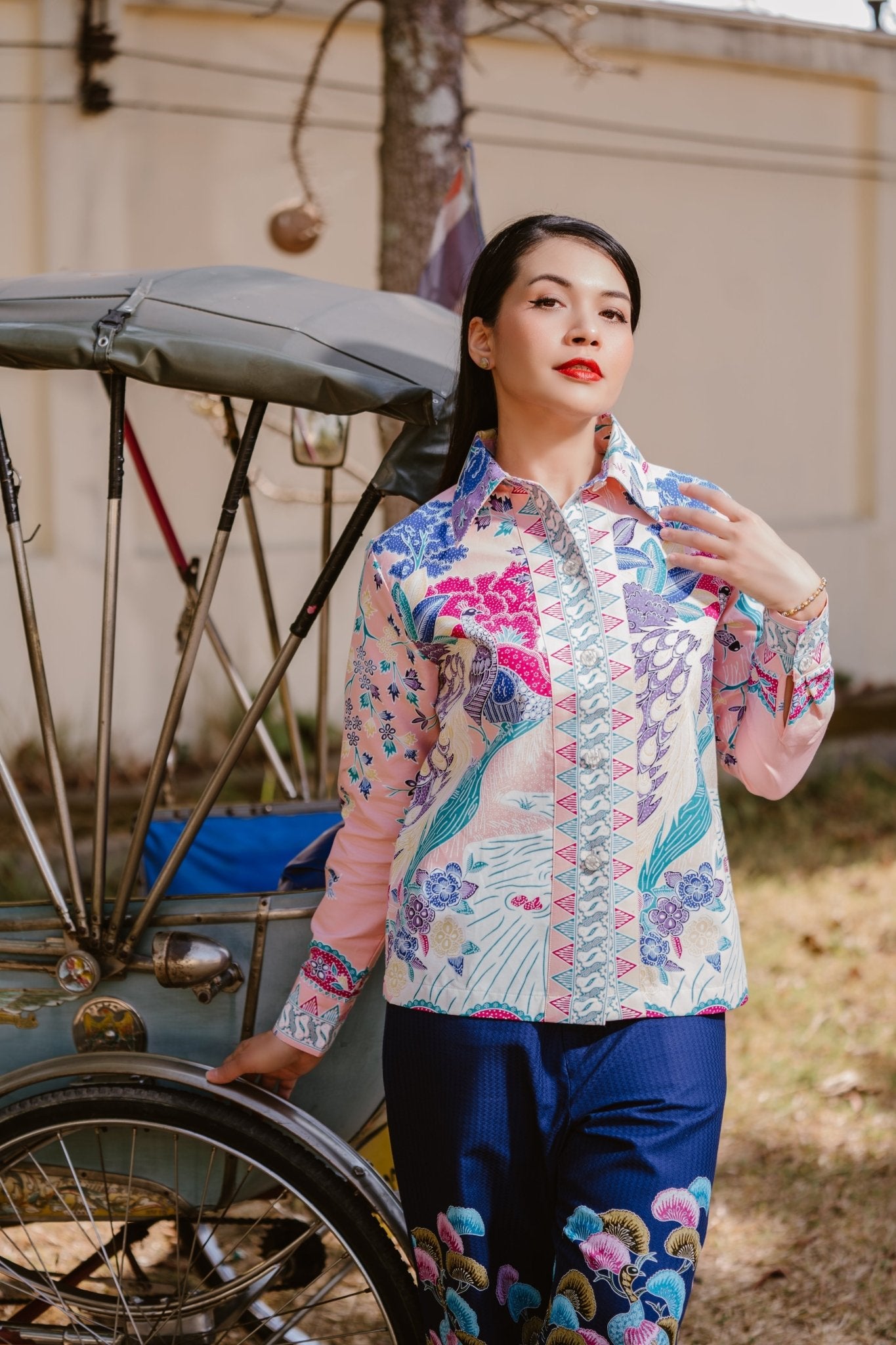 River Peacock Blouse - SOUTH FABRIC