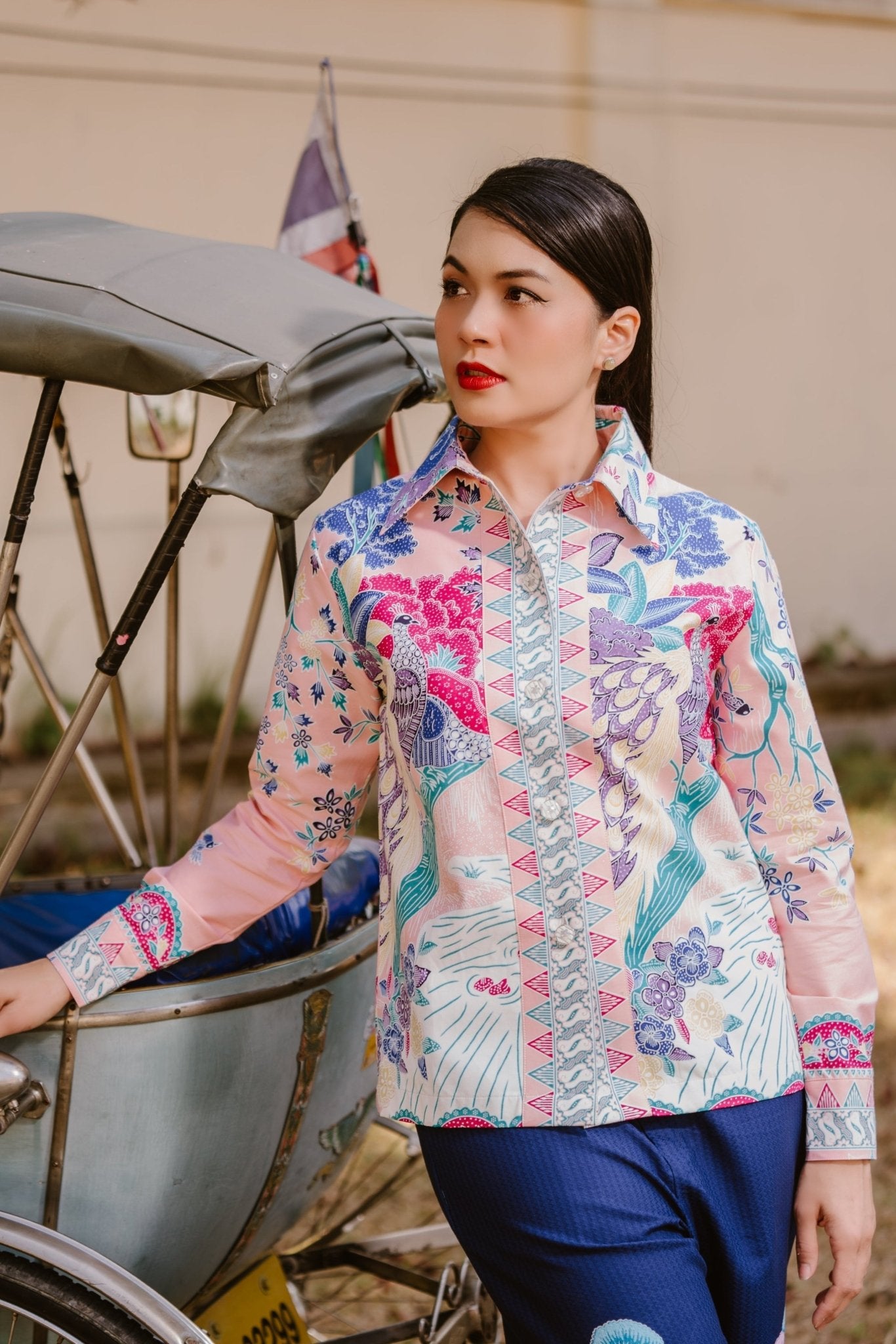 River Peacock Blouse - SOUTH FABRIC