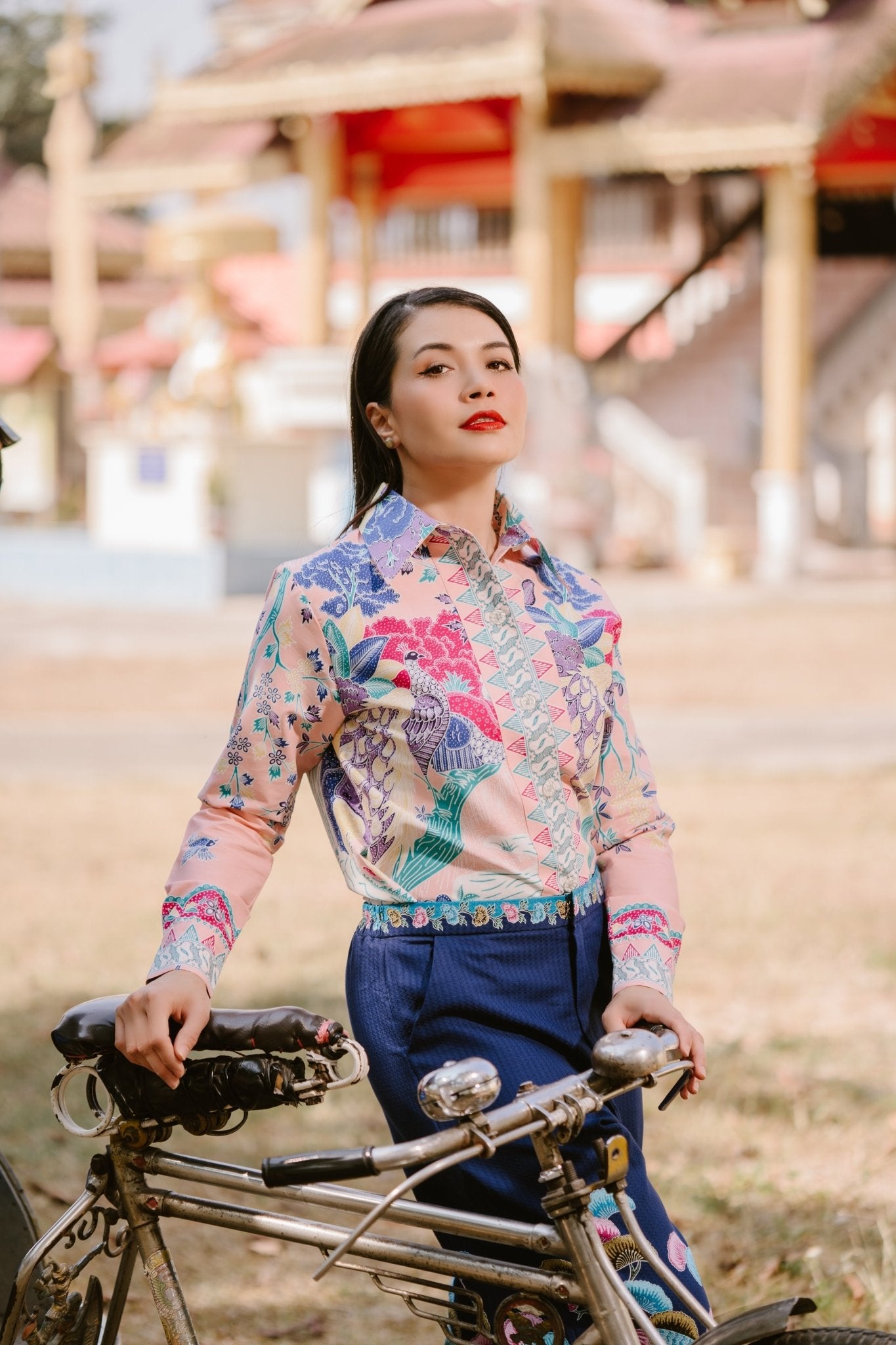 River Peacock Blouse - SOUTH FABRIC