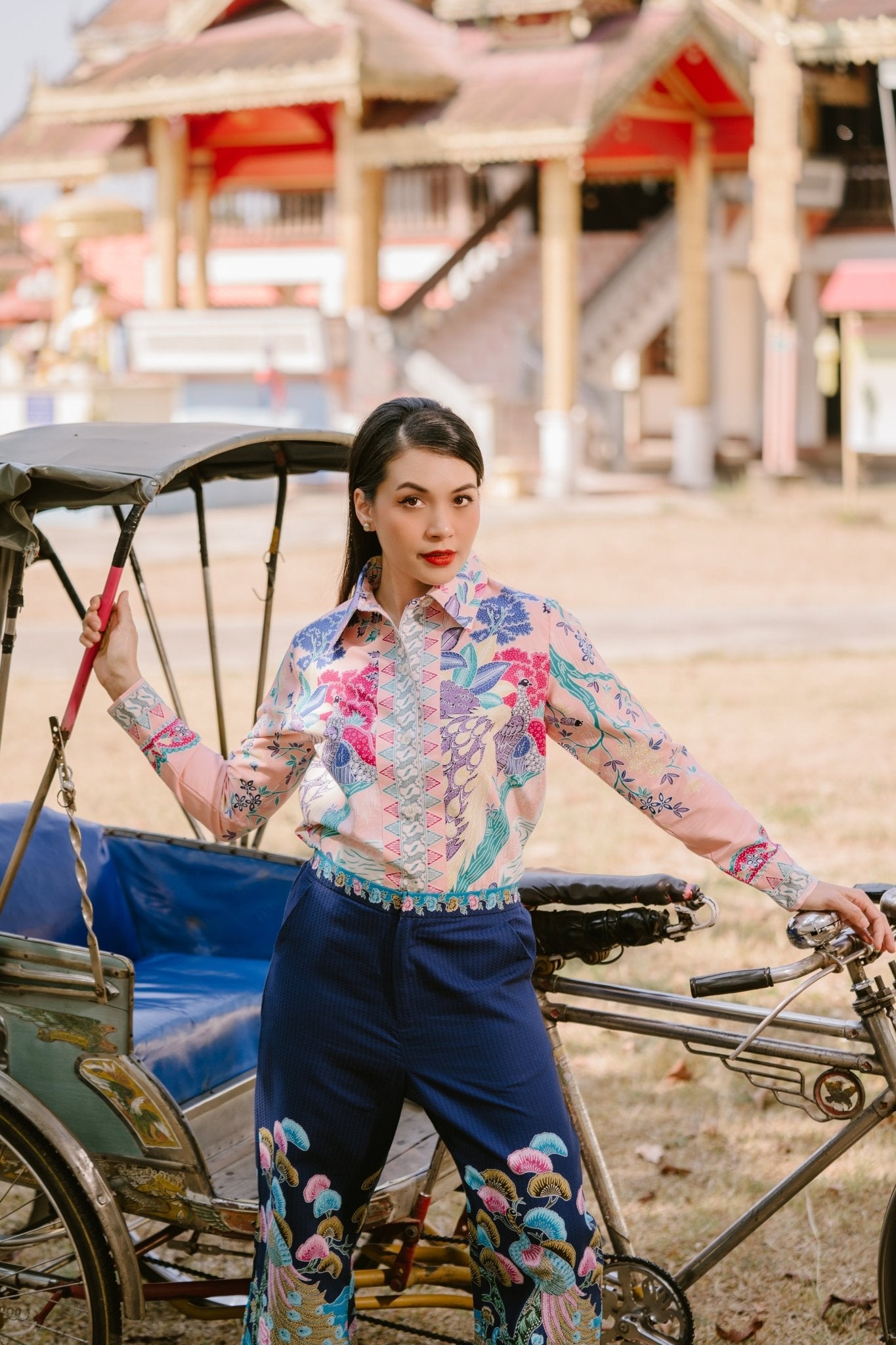 River Peacock Blouse - SOUTH FABRIC