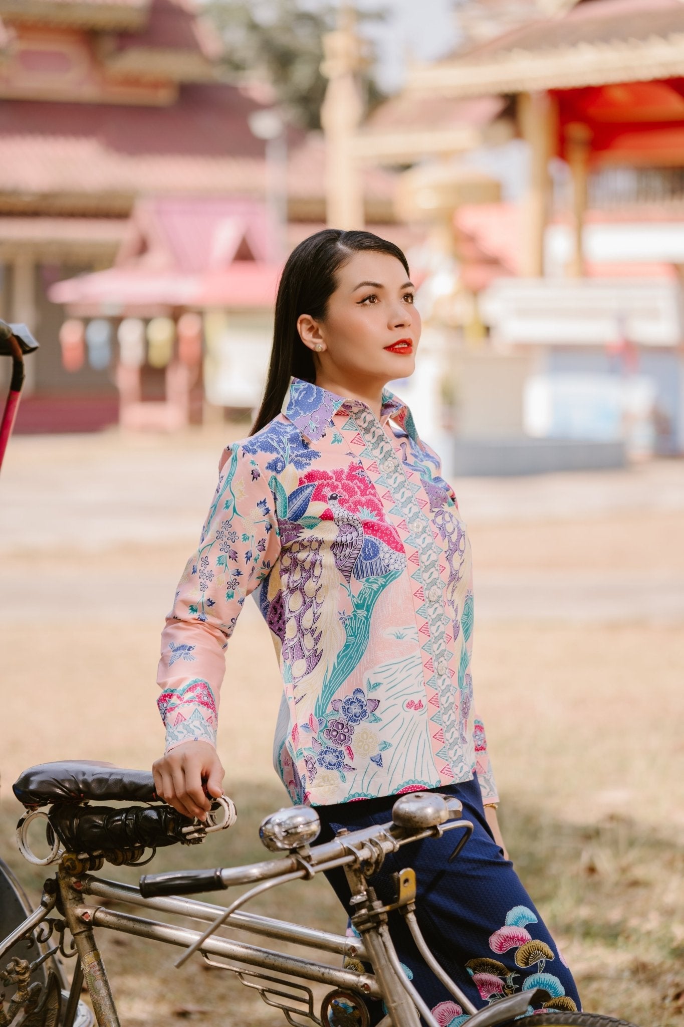 River Peacock Blouse - SOUTH FABRIC