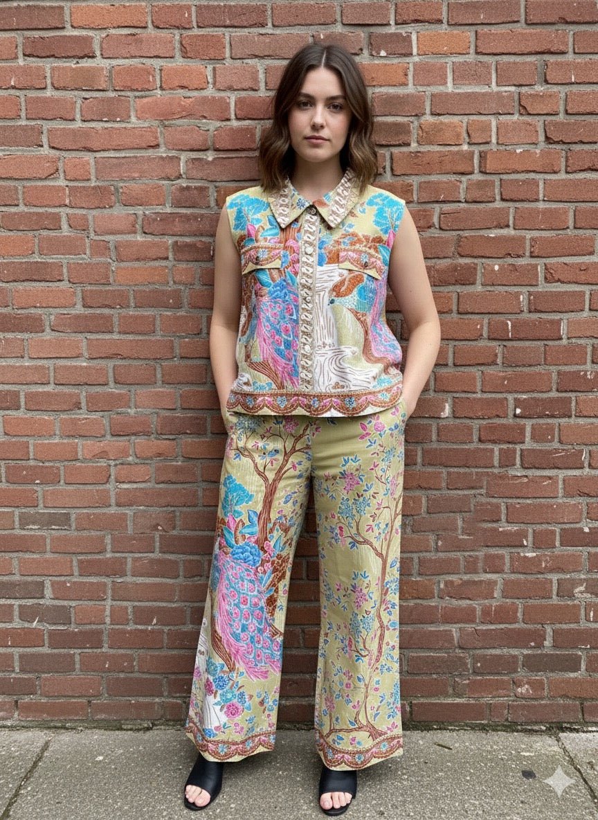 River Peacock Sleeveless Blouse - BALC