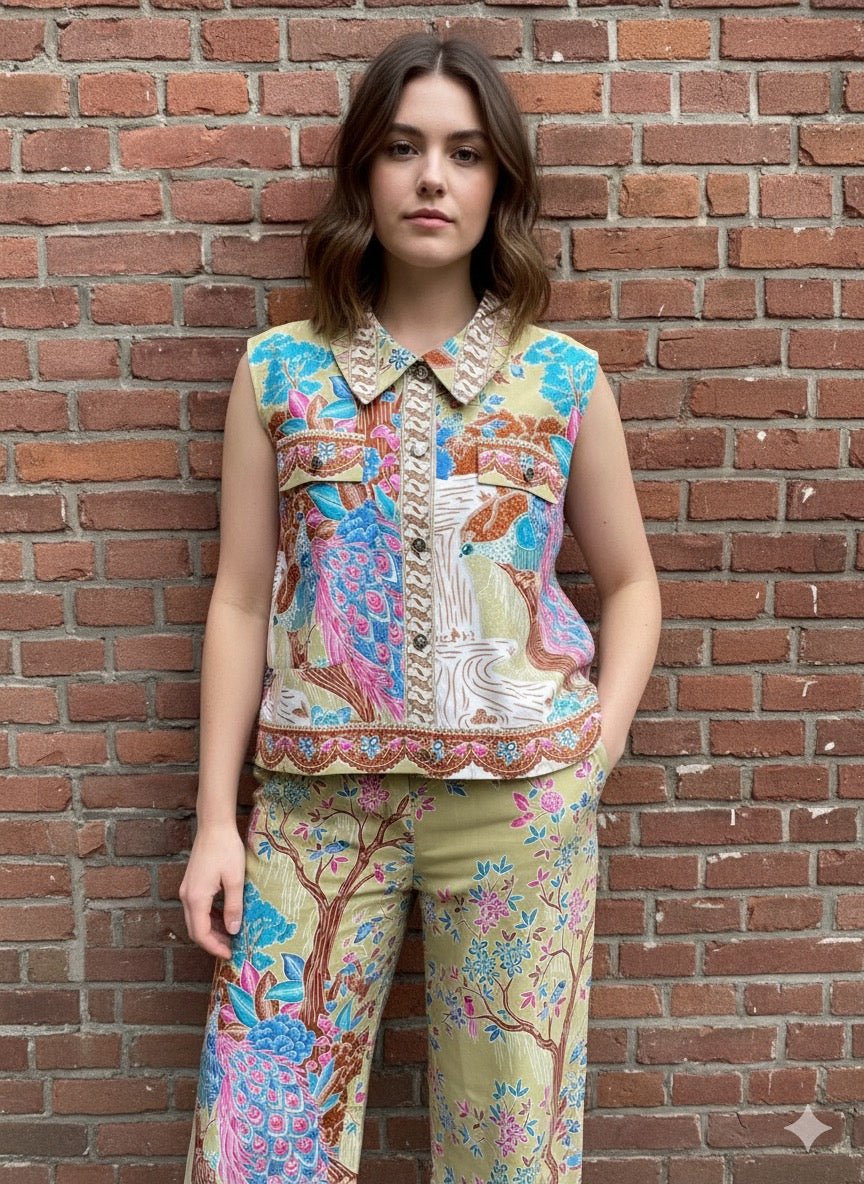 River Peacock Sleeveless Blouse - BALC
