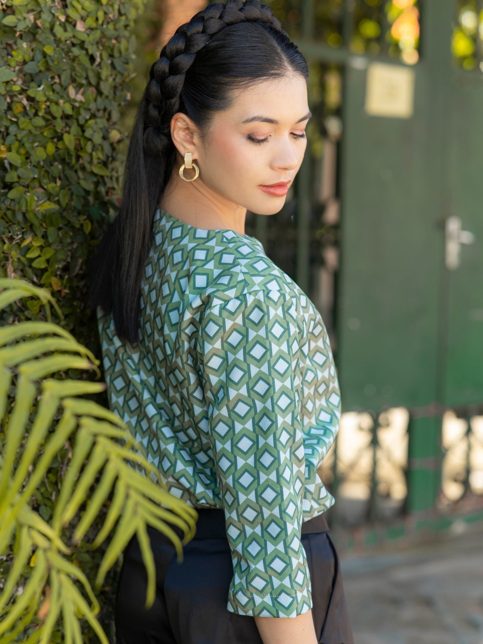 Satin Graphic Blazer - THE MUSEUM