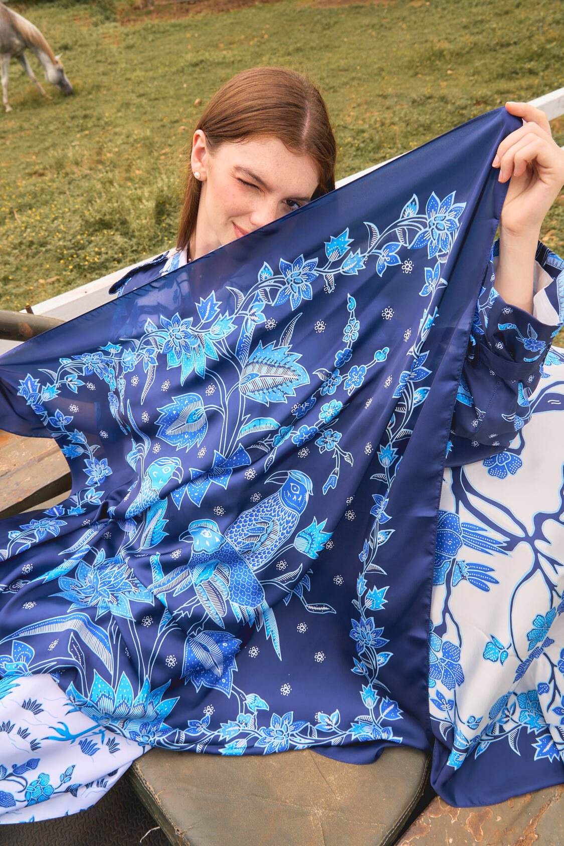 Scarf Oriental Blue 001 - KAMONMANEE