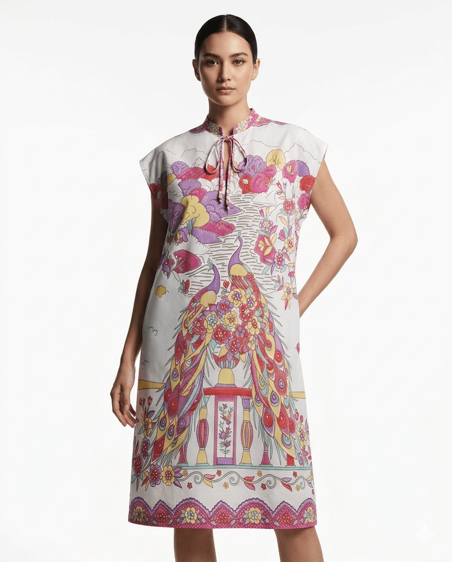 Sleeveless Cotton Boho Dress - KAMONMANEE