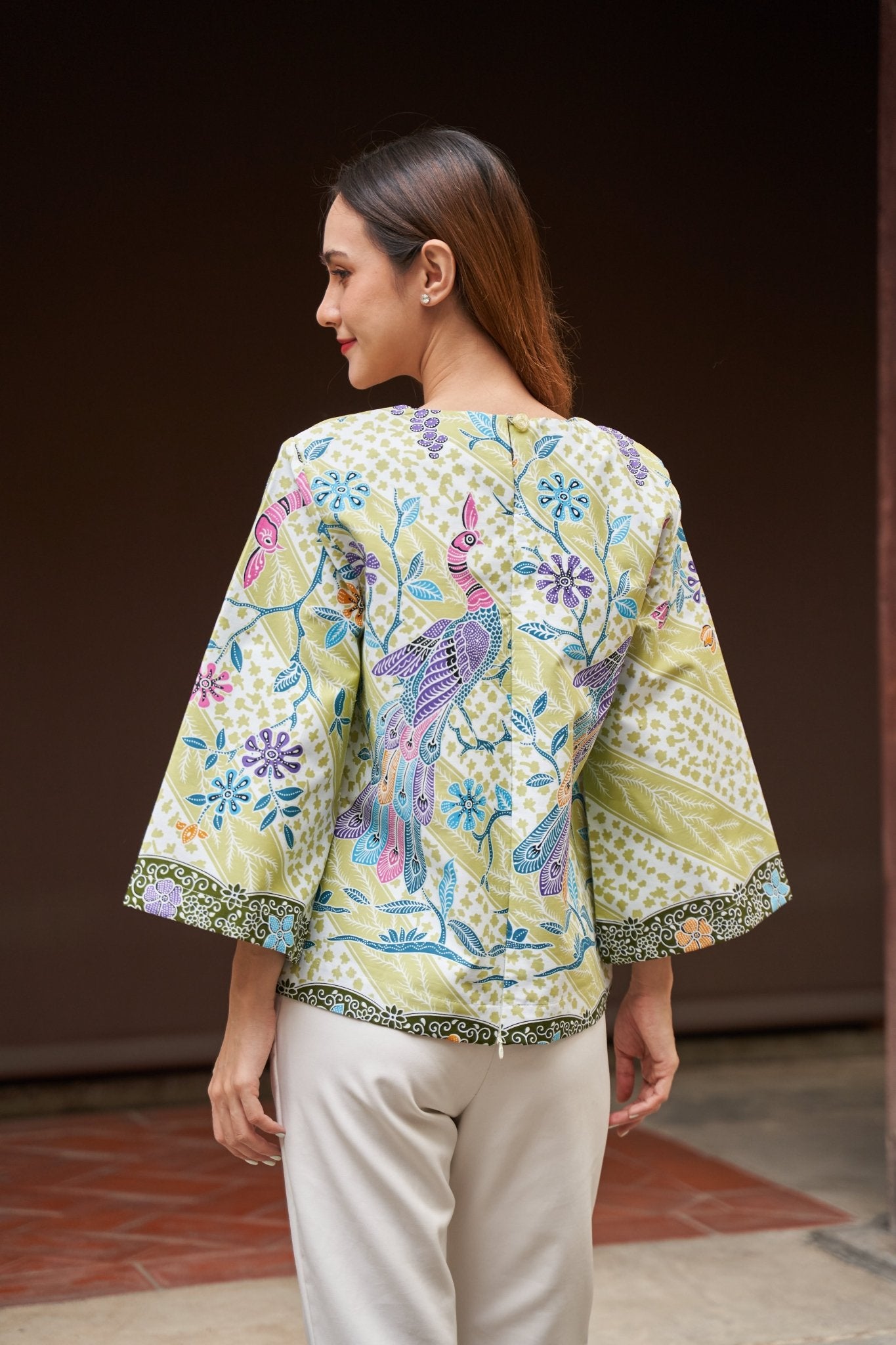Snow Peafowl Blouse - SOUTH FABRIC