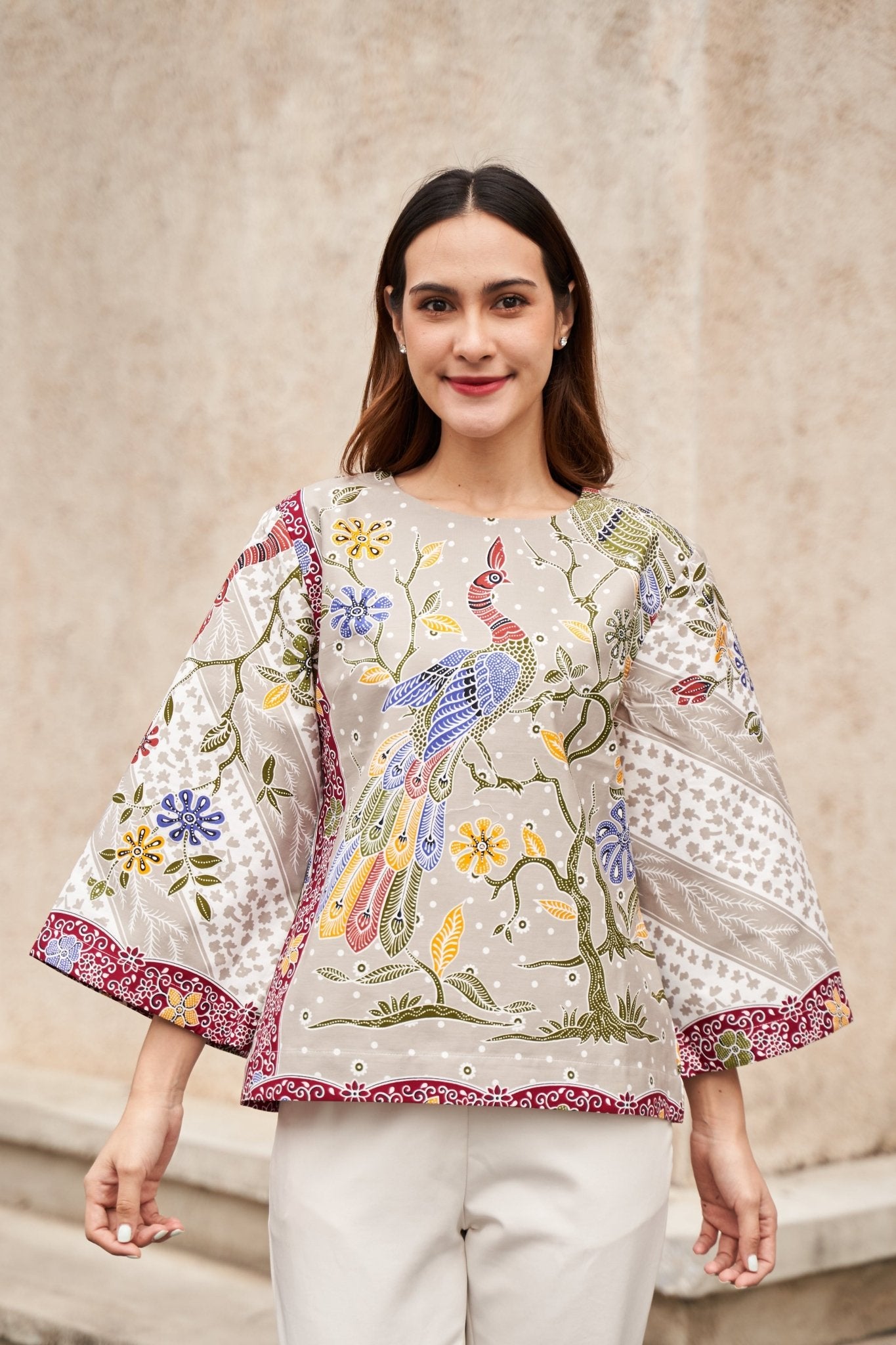 Snow Peafowl Blouse - SOUTH FABRIC