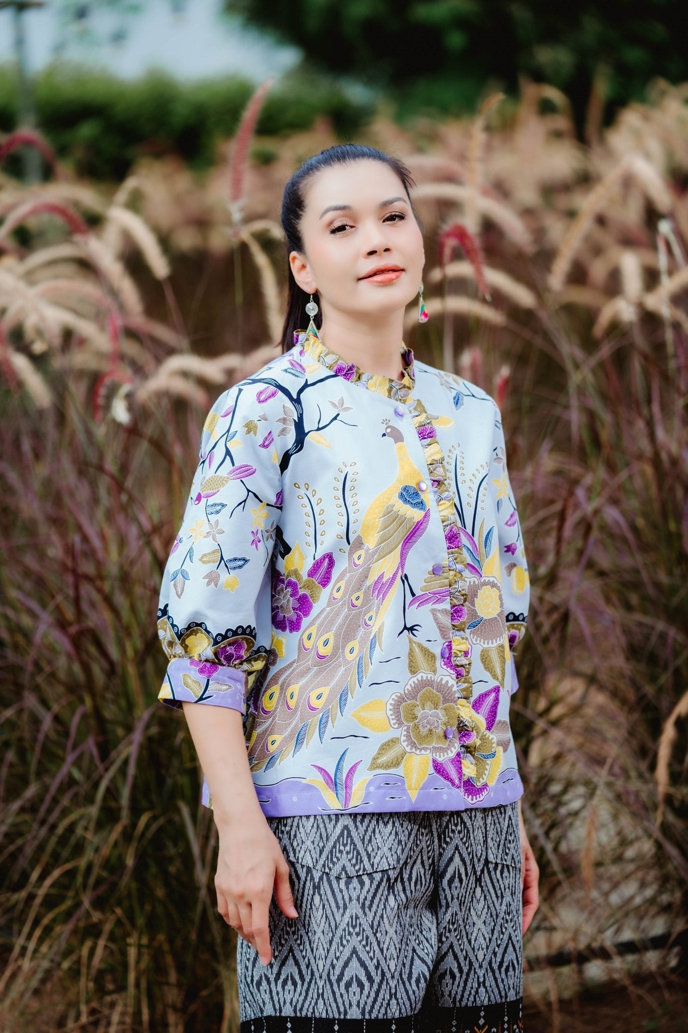 Sunset Peacock Blouse - SOUTH FABRIC