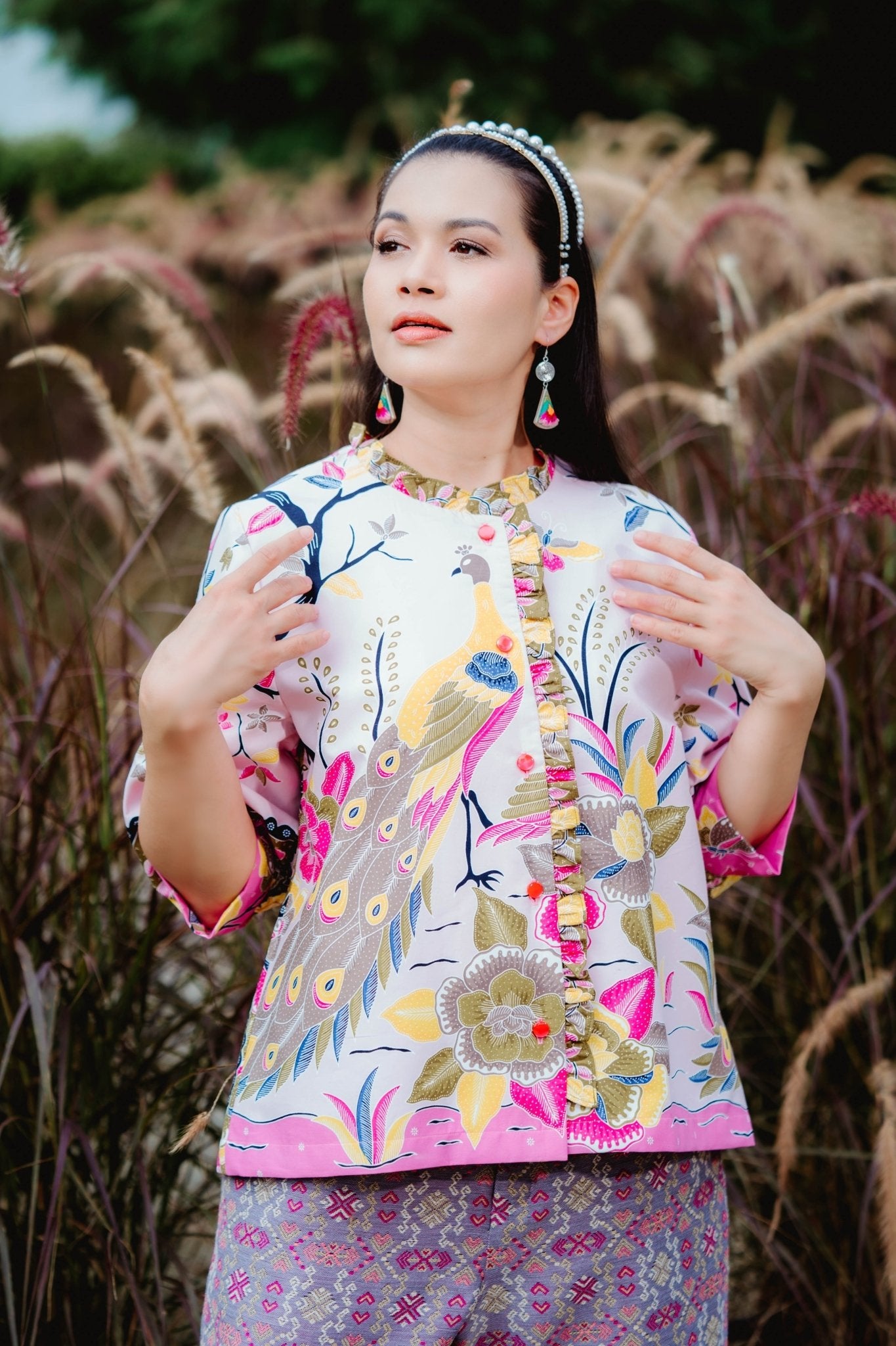 Sunset Peacock Blouse - SOUTH FABRIC