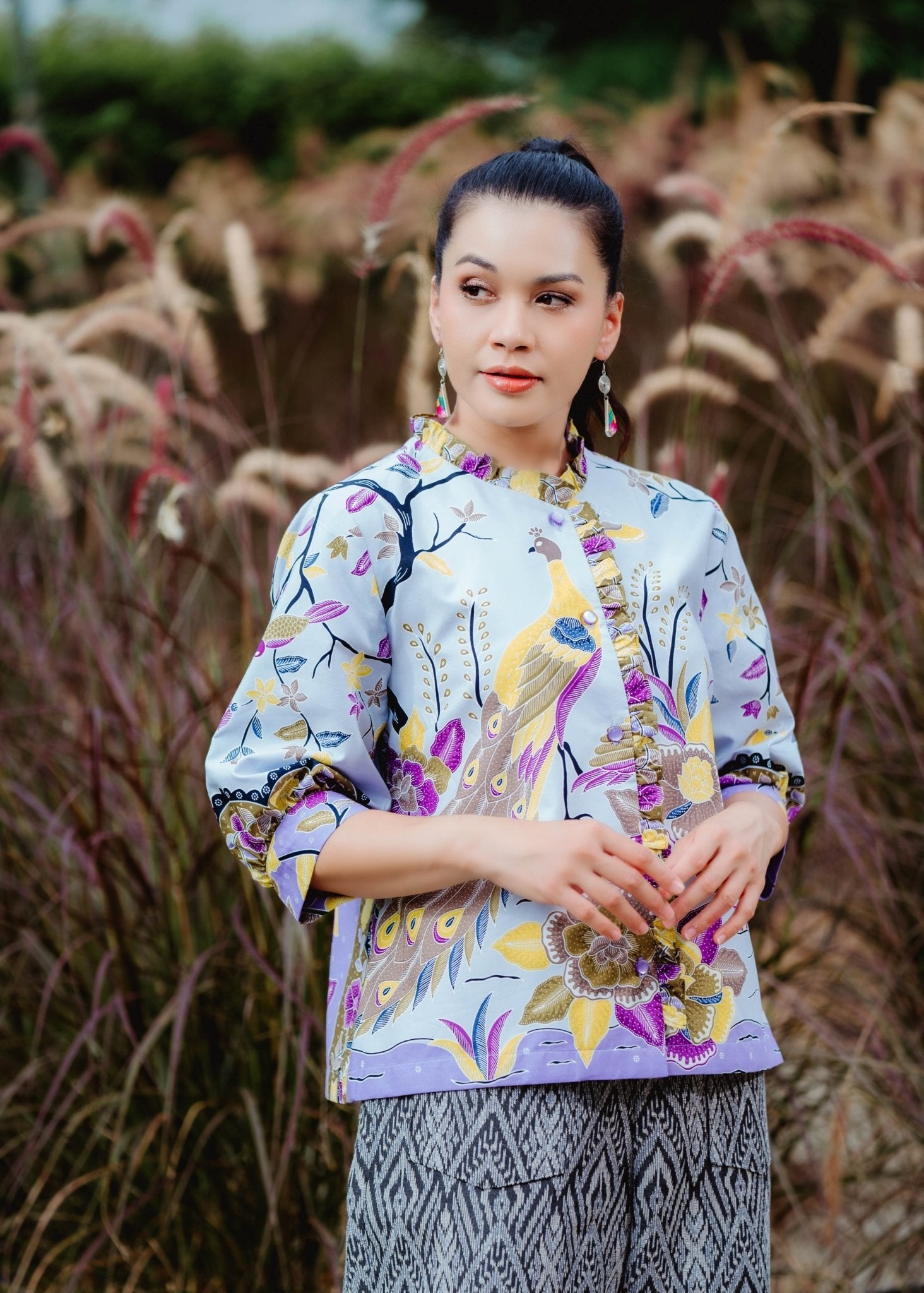 Sunset Peacock Blouse - SOUTH FABRIC
