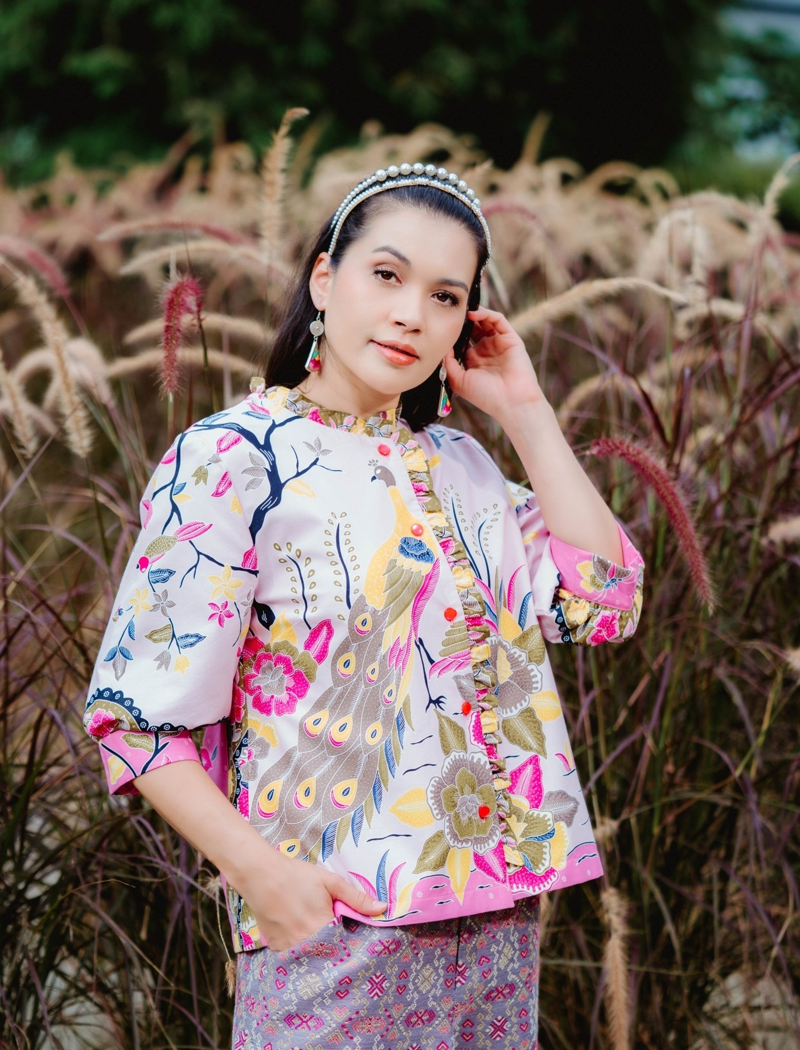 Sunset Peacock Blouse - SOUTH FABRIC