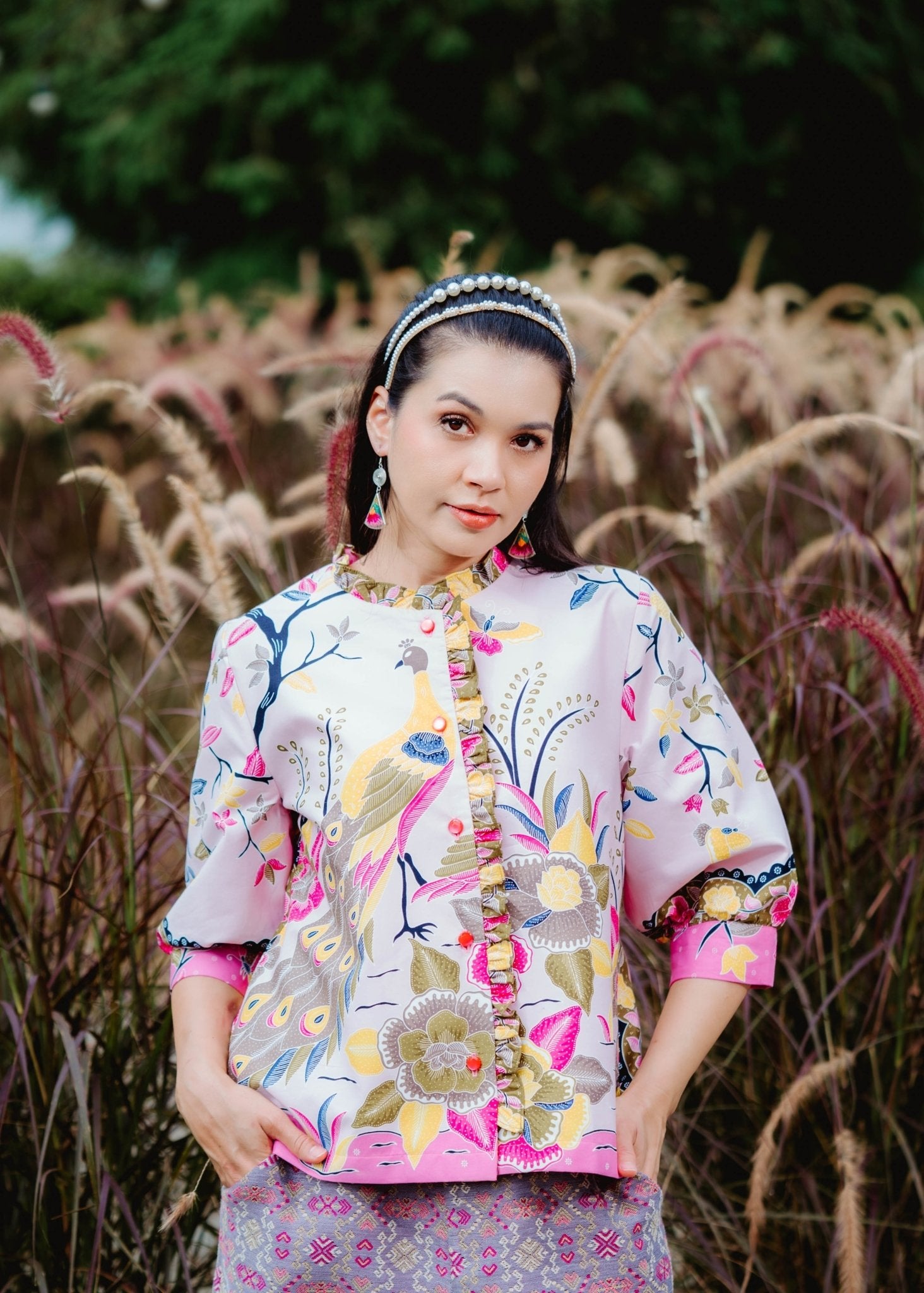 Sunset Peacock Blouse - SOUTH FABRIC