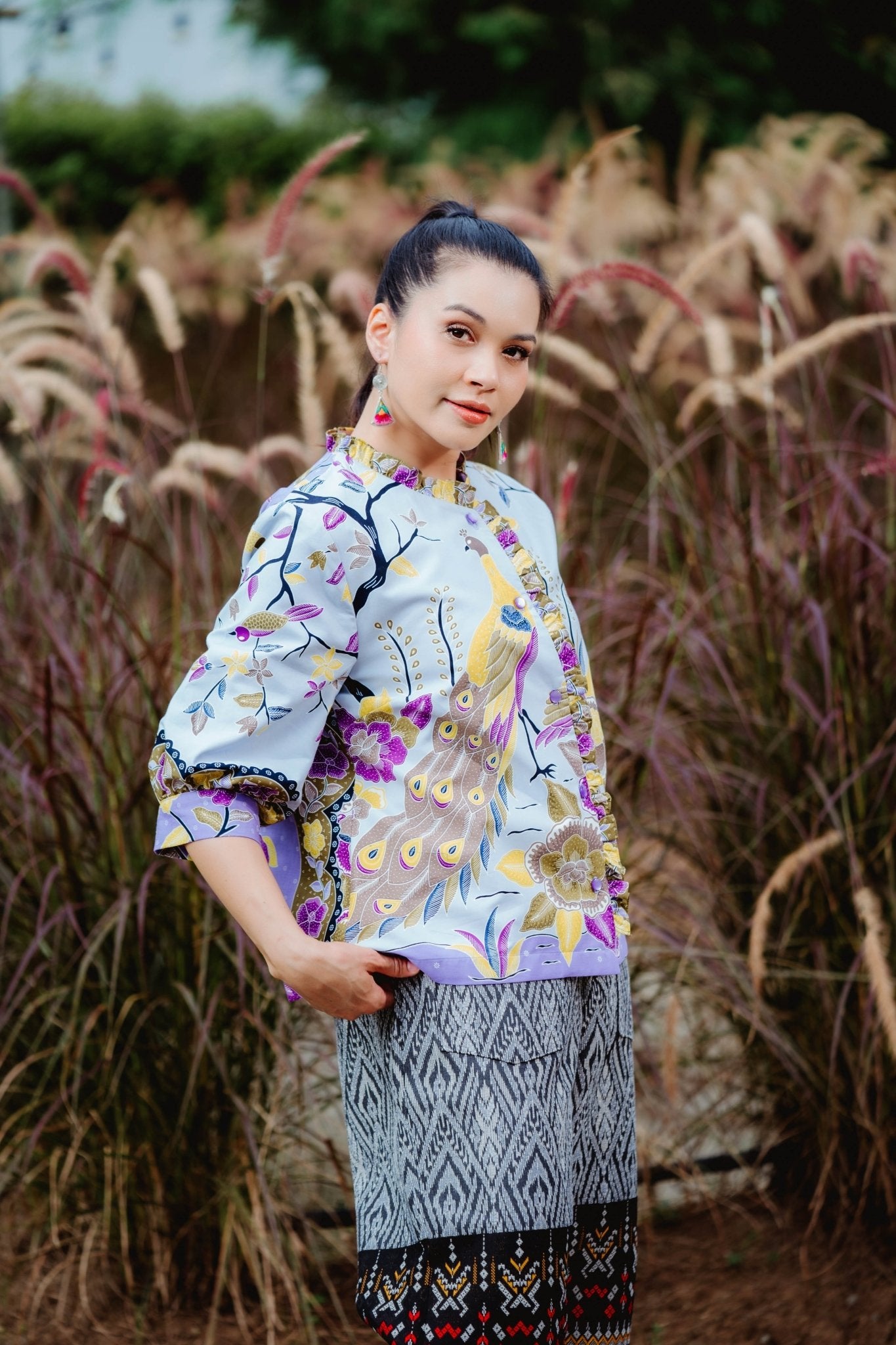 Sunset Peacock Blouse - SOUTH FABRIC