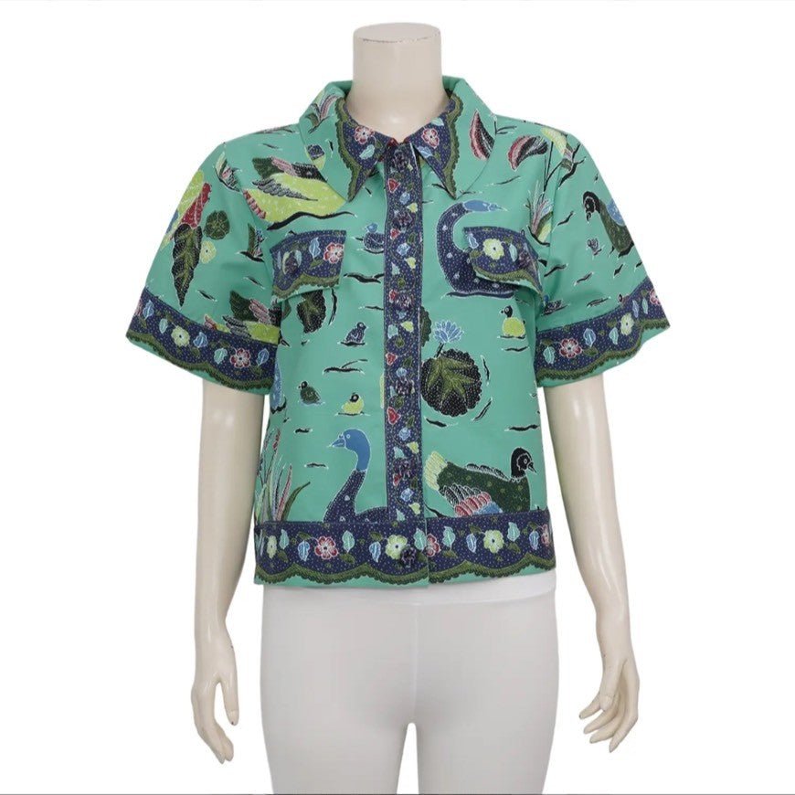 Teal Comtemp Batik Blouse - SOUTH FABRIC