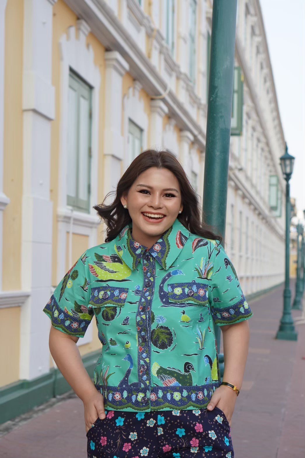 Teal Contemp Batik Blouse - SOUTH FABRIC