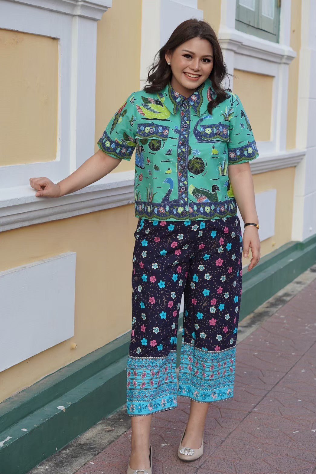 Teal Contemp Batik Blouse - SOUTH FABRIC