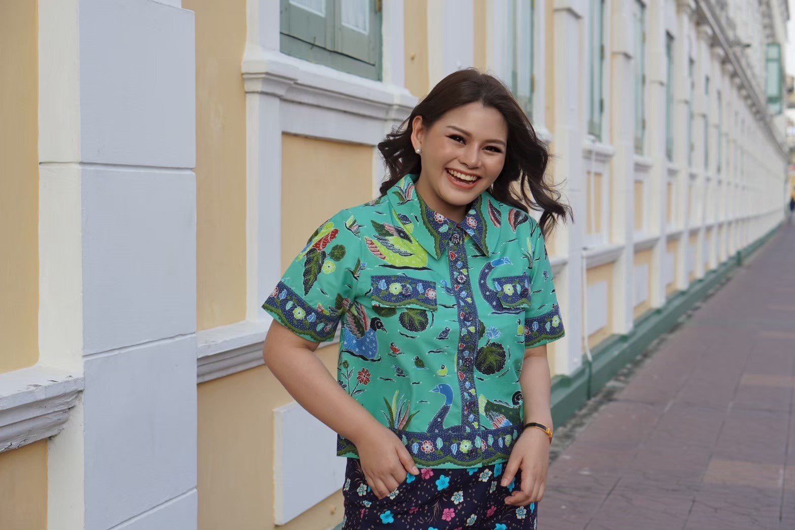 Teal Contemp Batik Blouse - SOUTH FABRIC