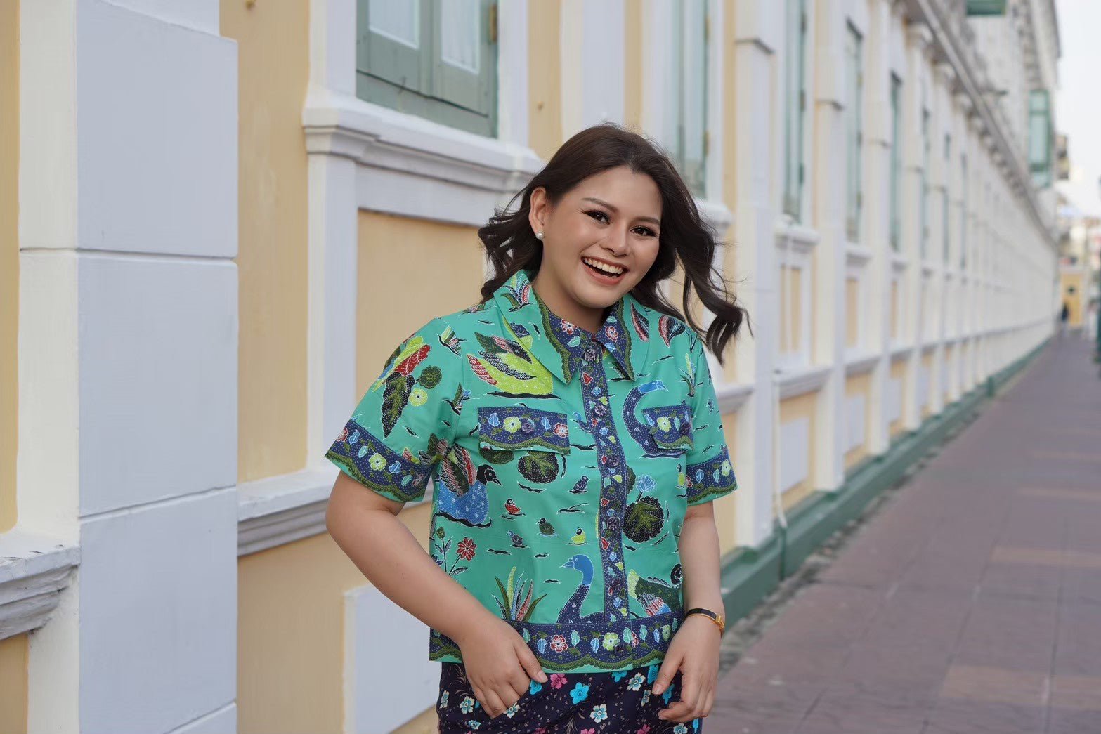 Teal Contemp Batik Blouse - SOUTH FABRIC