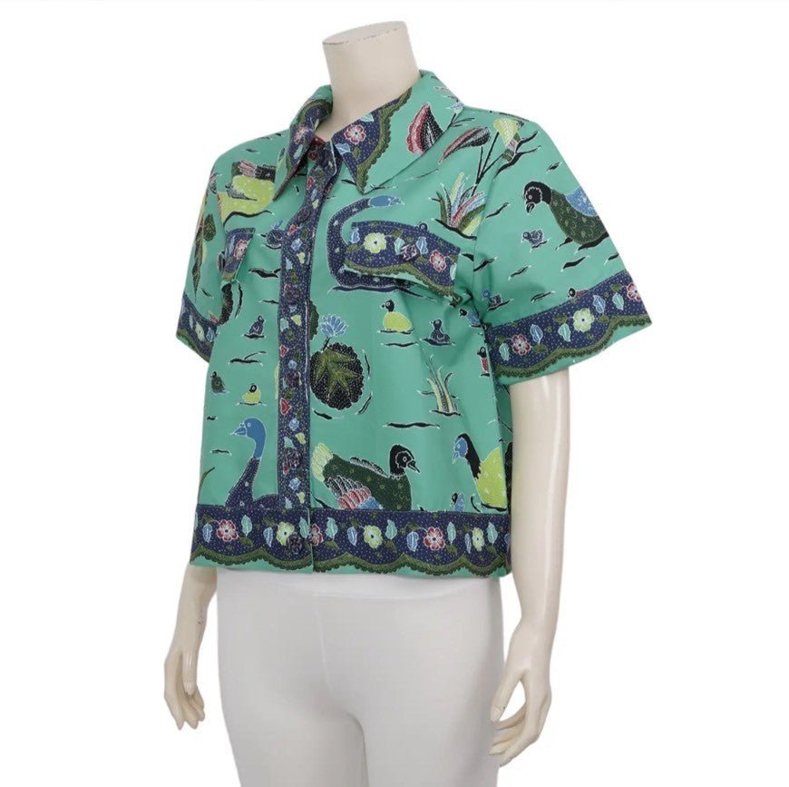 Teal Contemp Batik Blouse - SOUTH FABRIC