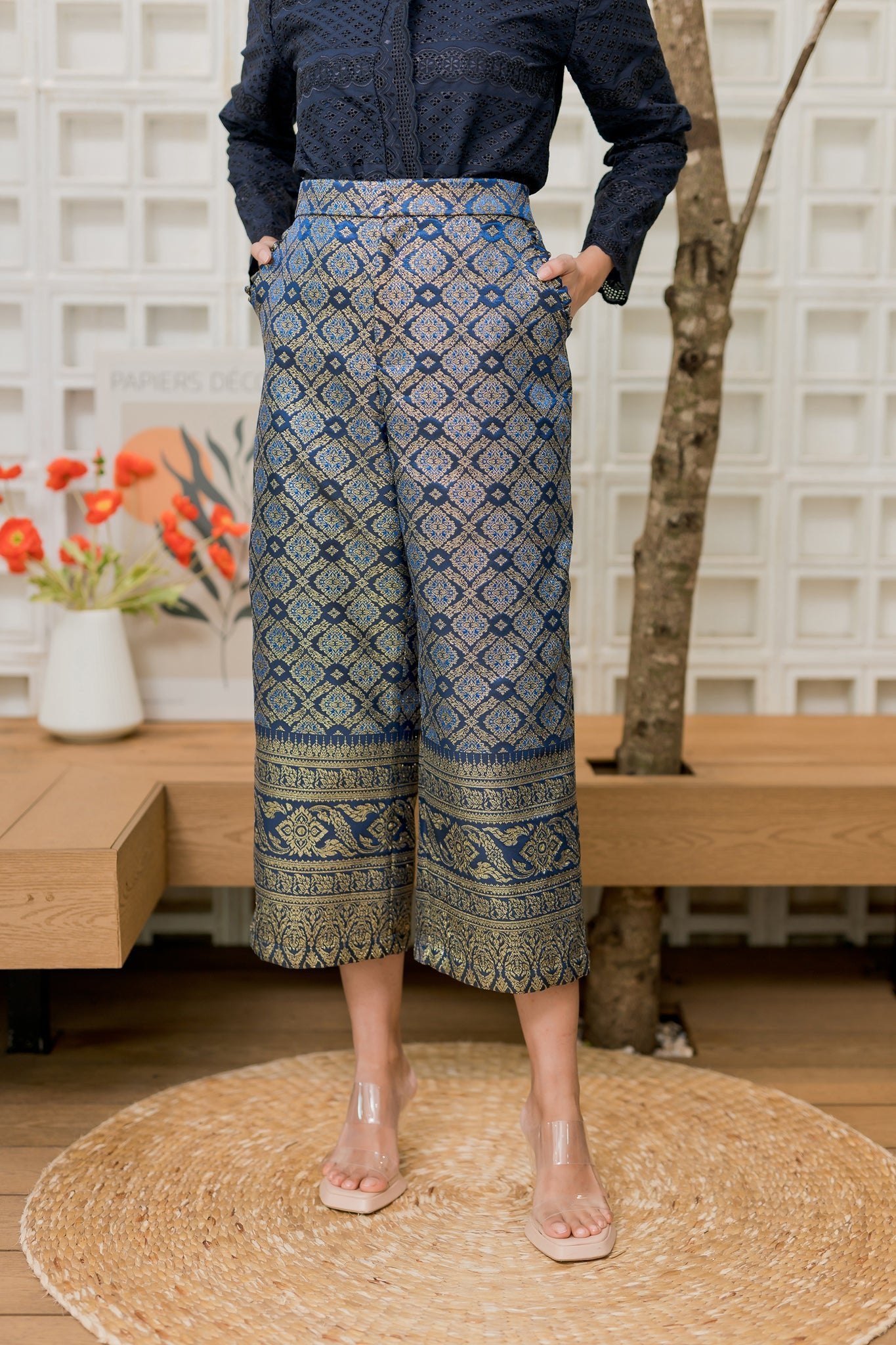 Thai Gold Navy Trouser - SOUTH FABRIC