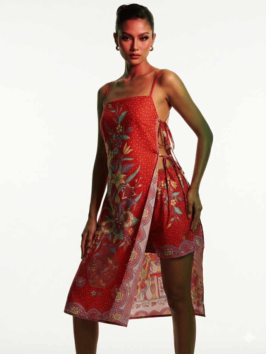 Tie-Side Midi Cotton Dress - BALC