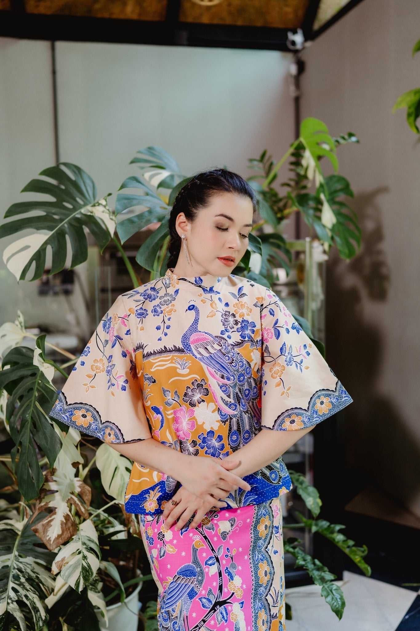 Traditional Thai Peacock Blouse - SOUTH FABRIC