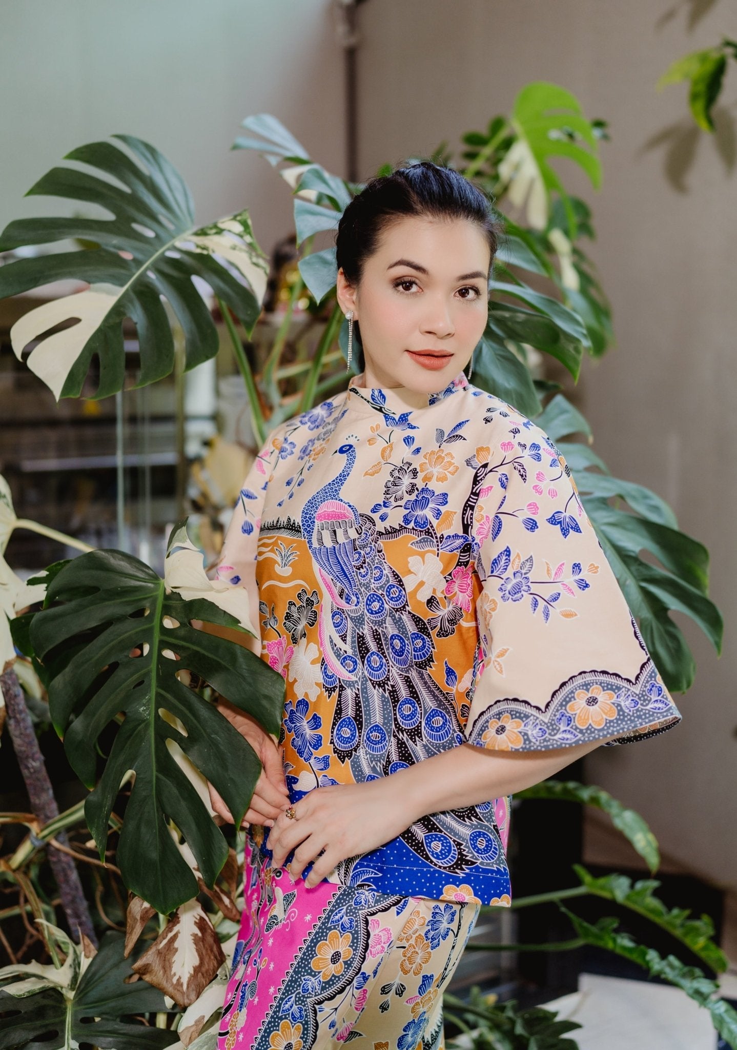 Traditional Thai Peacock Blouse - SOUTH FABRIC