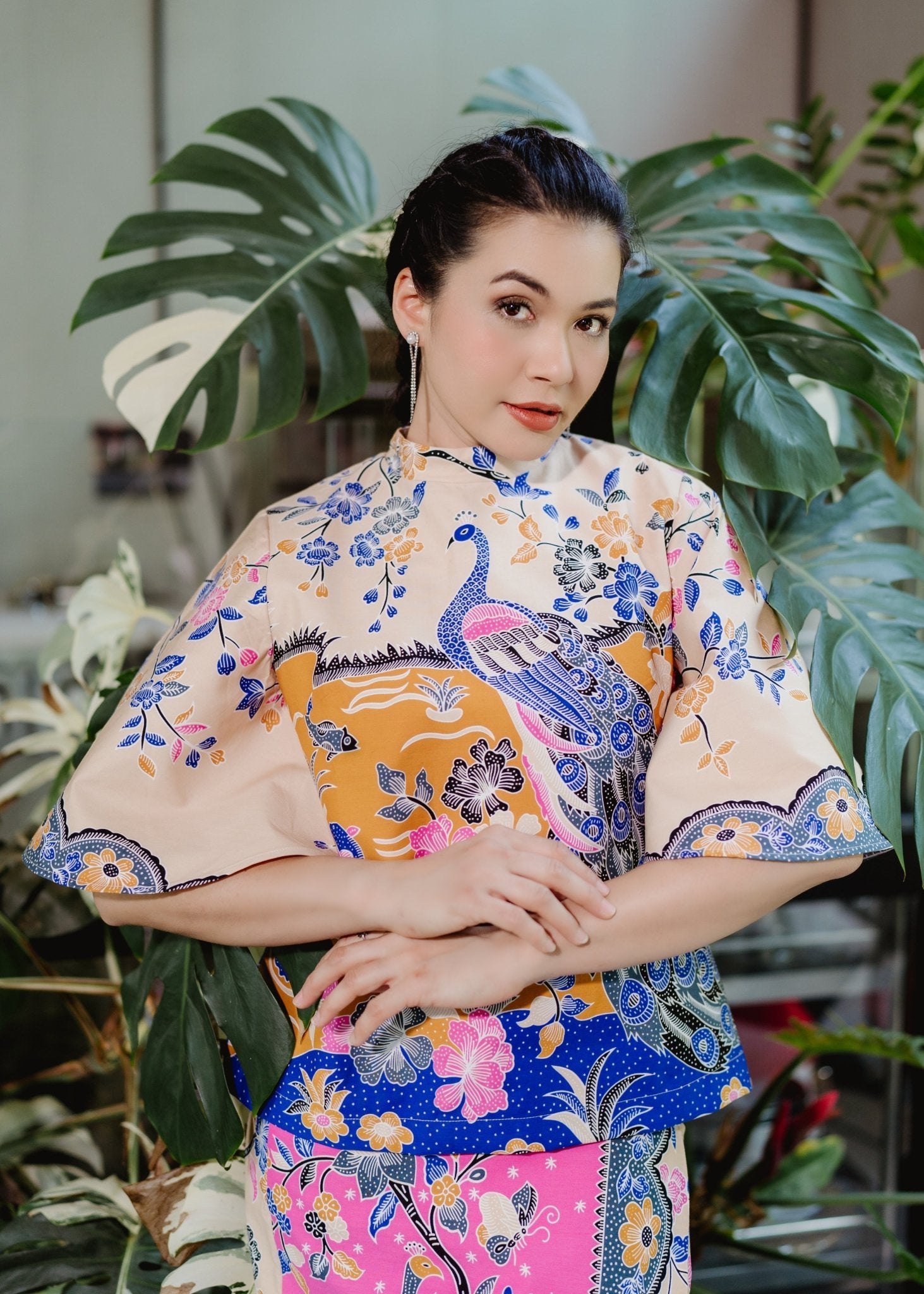 Traditional Thai Peacock Blouse- SOUTH FABRIC