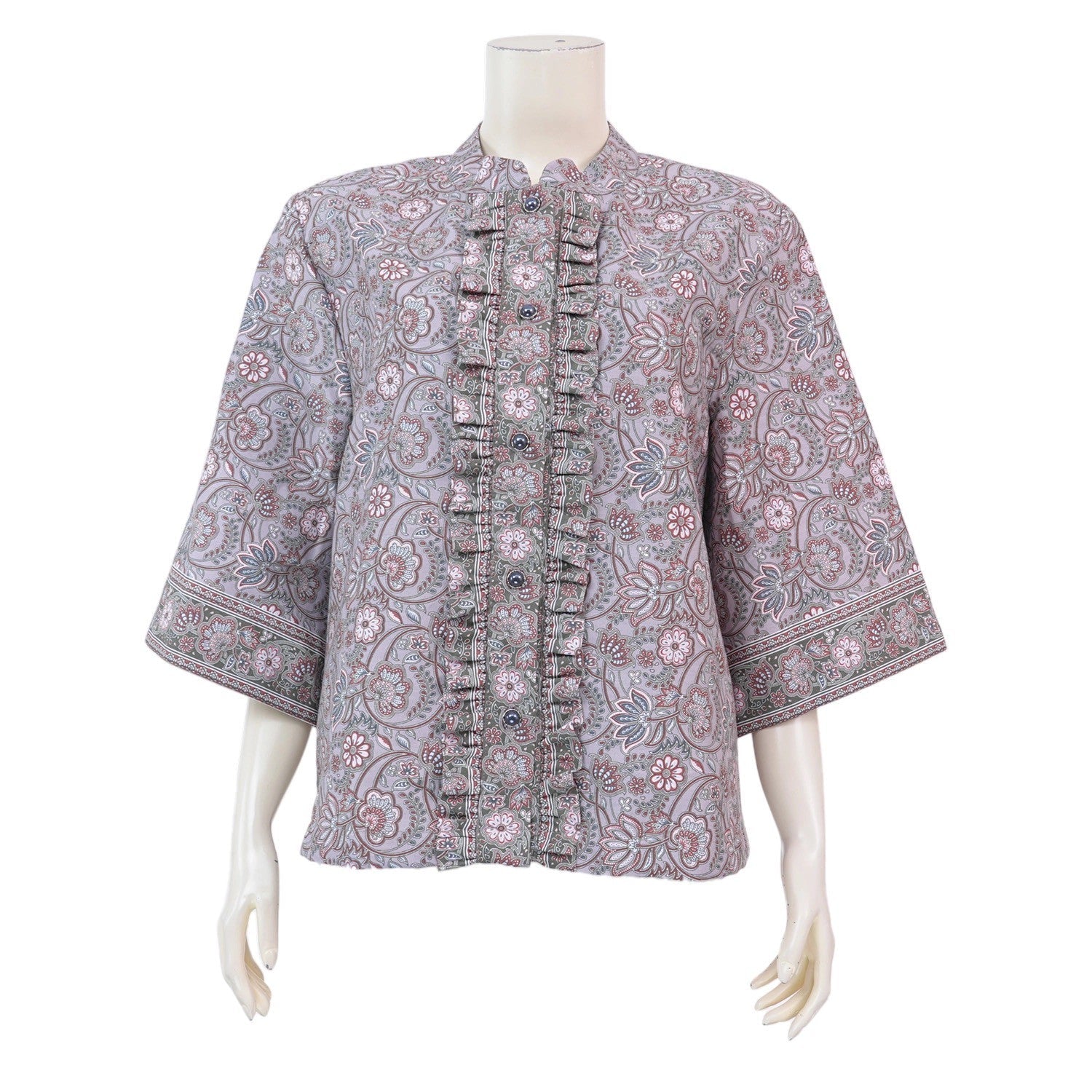 Vintage Blossom Flare Sleeve Top - SOUTH FABRIC