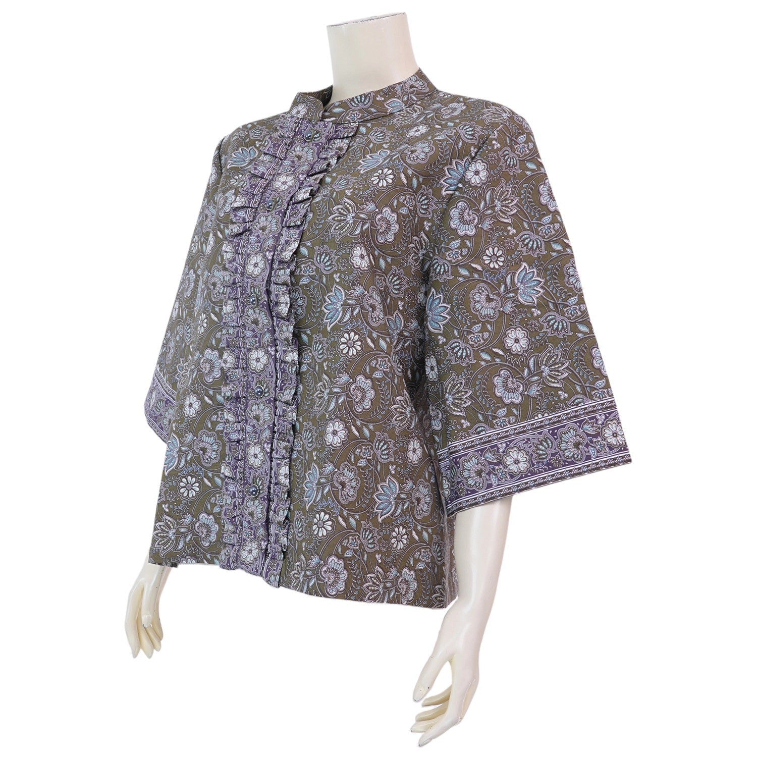 Vintage Blossom Flare Sleeve Top - SOUTH FABRIC
