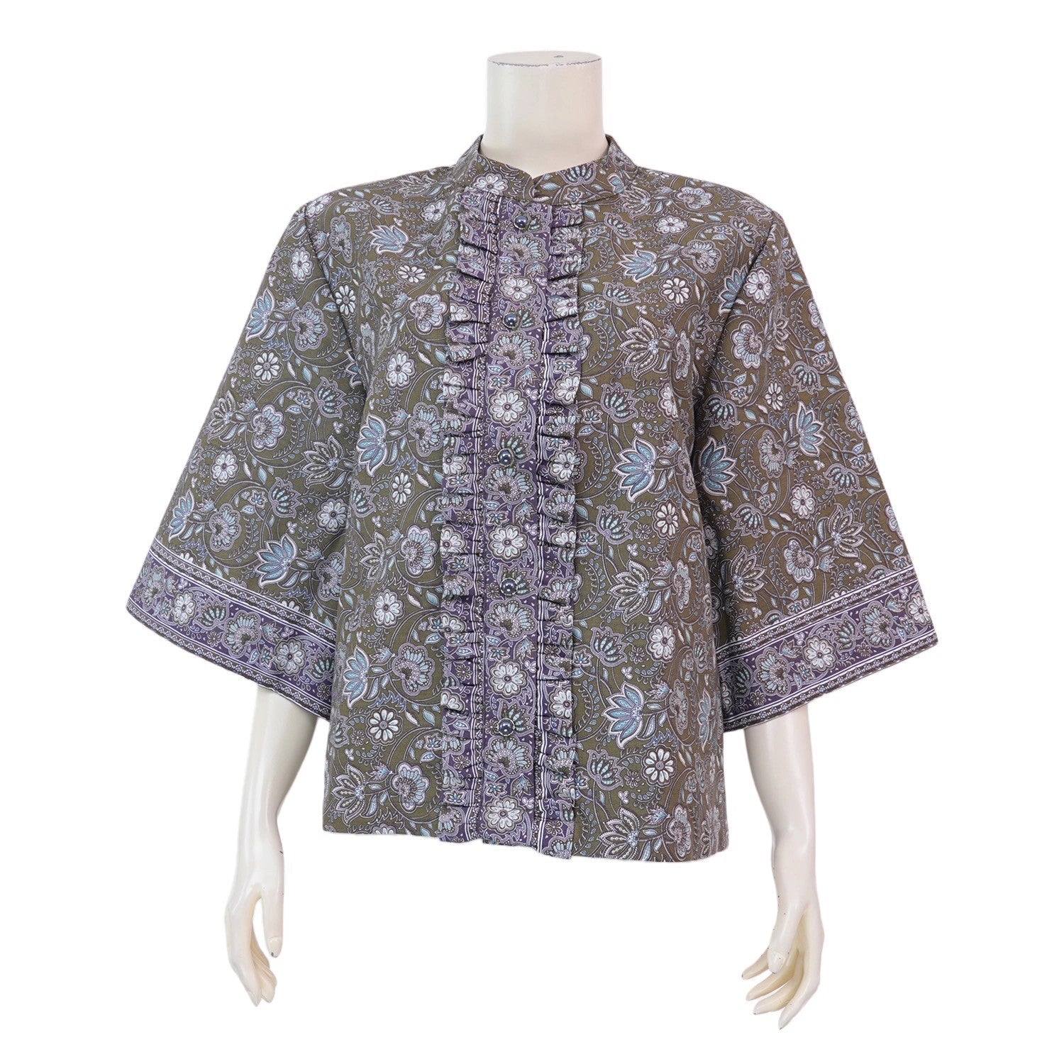 Vintage Blossom Flare Sleeve Top - SOUTH FABRIC