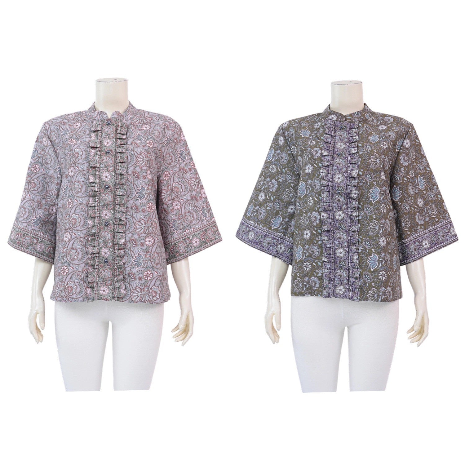 Vintage Blossom Flare Sleeve Top - SOUTH FABRIC