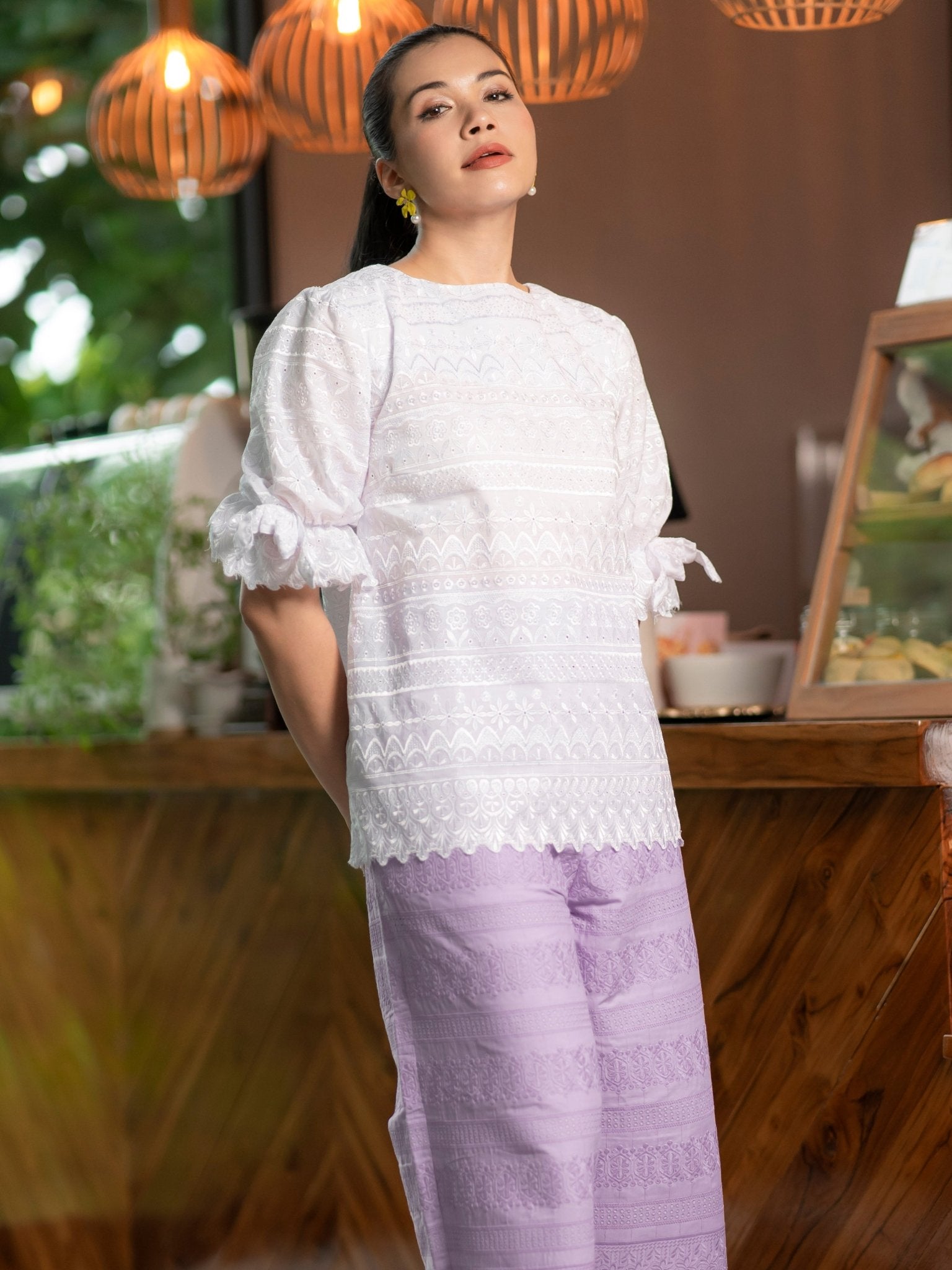White Lace Signature Blouse - SOUTH FABRIC
