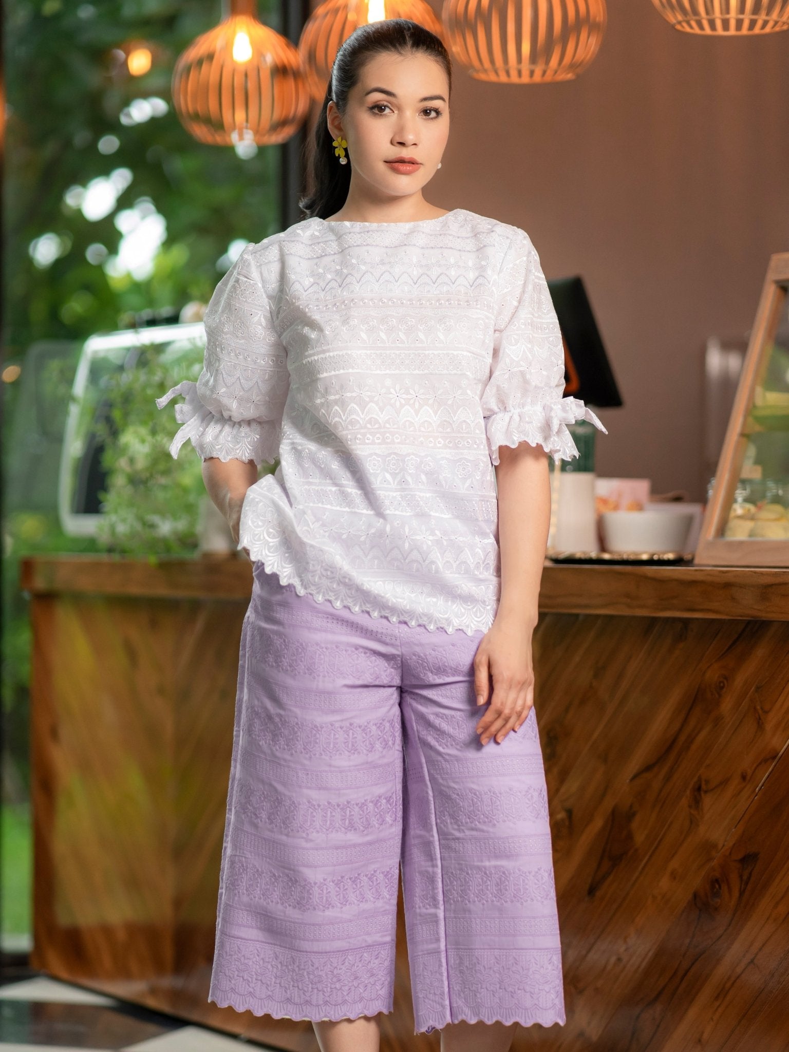 White Lace Signature Blouse - SOUTH FABRIC