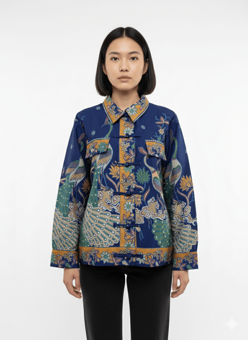 Woven Button Jacket Collar - BALC